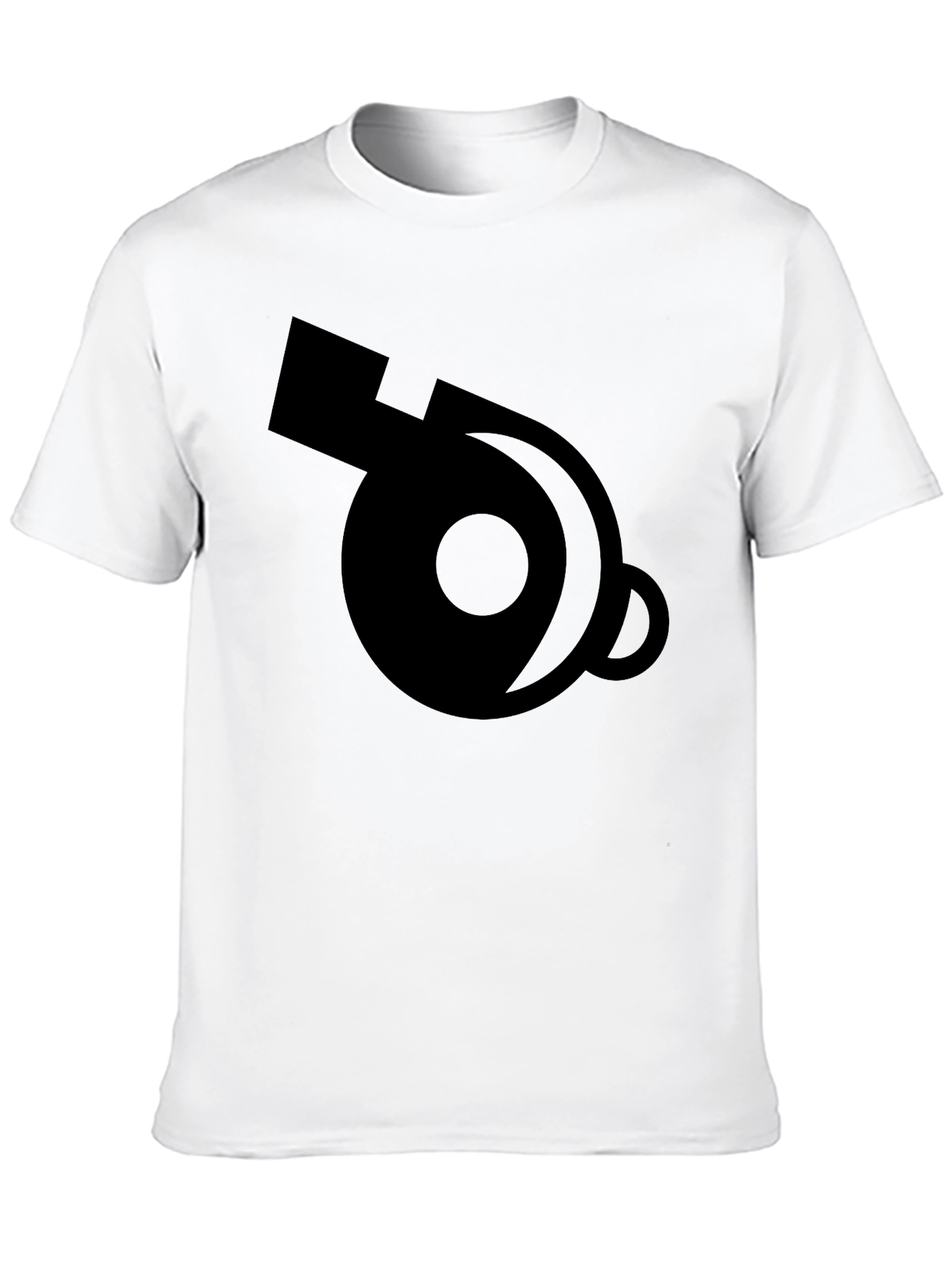 Referee Whistle Graphic T-Shirt - Black