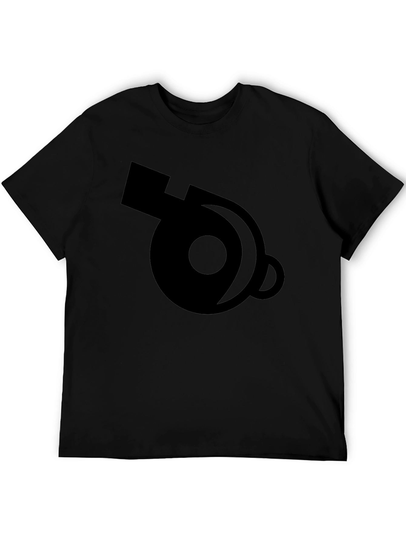 Referee Whistle Graphic T-Shirt - Black