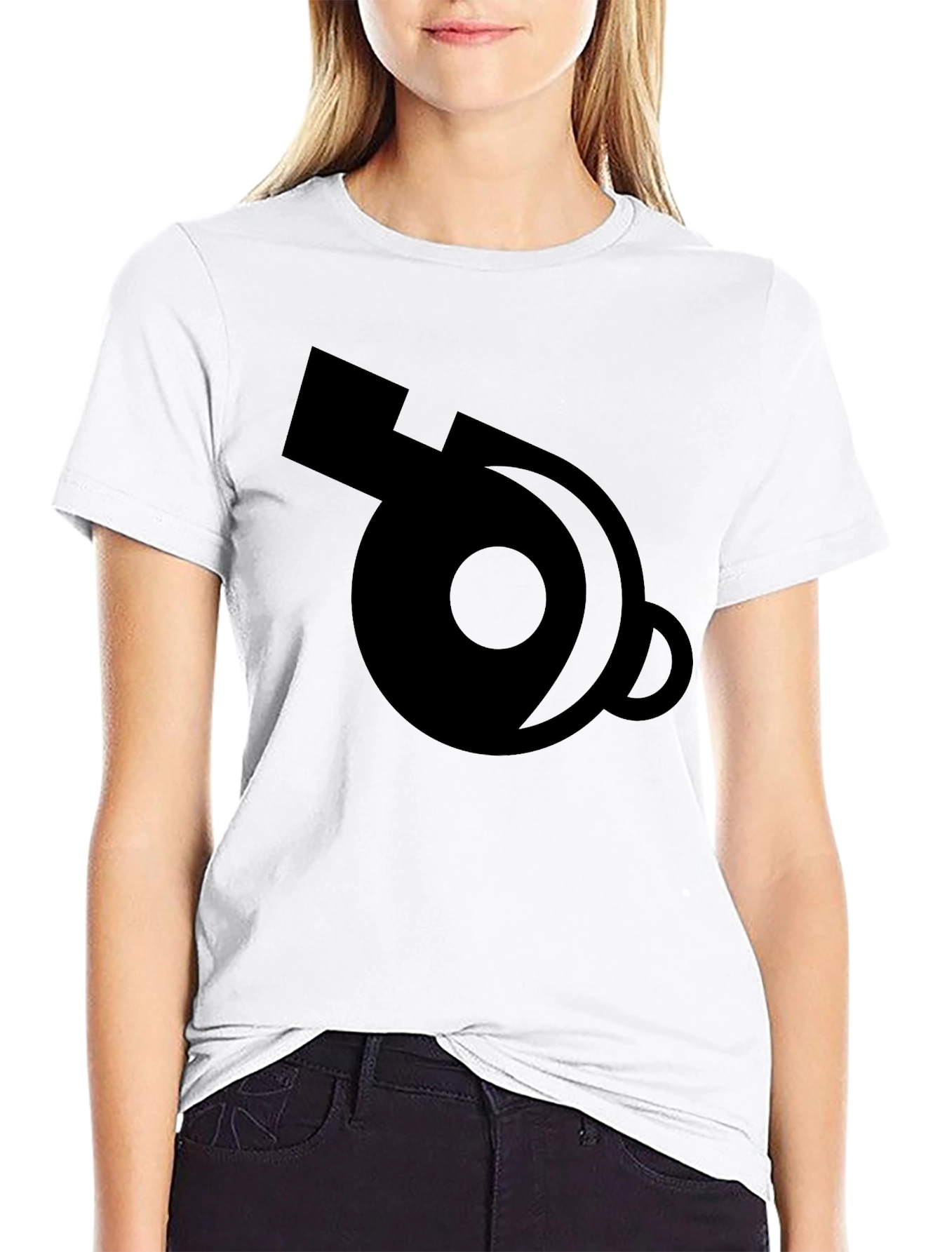Referee Whistle Graphic T-Shirt - Black