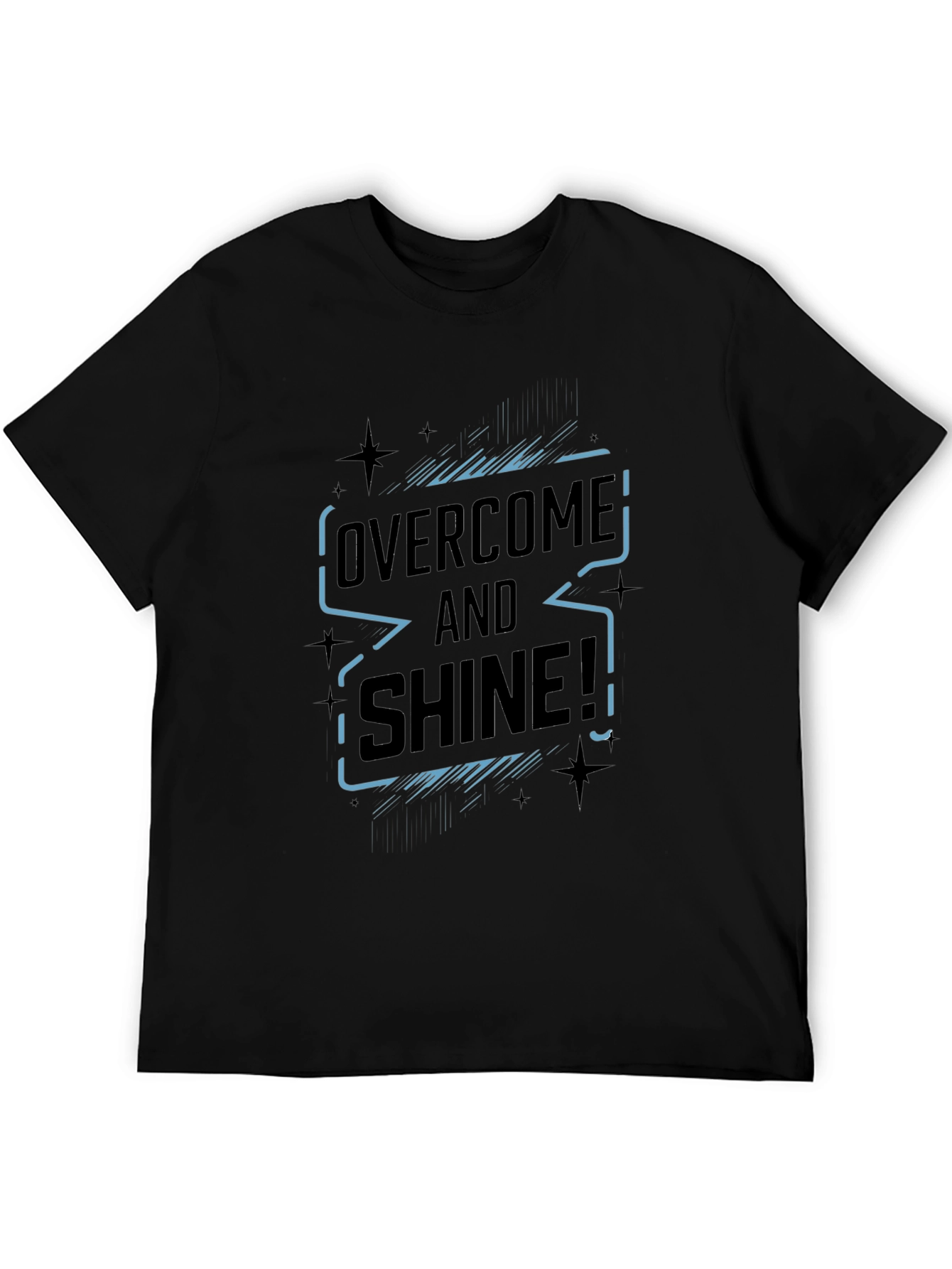 Overcome and Shine Black Graphic T-Shirt