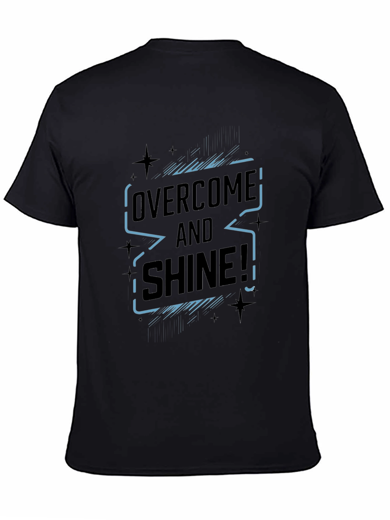 Overcome and Shine Black Graphic T-Shirt