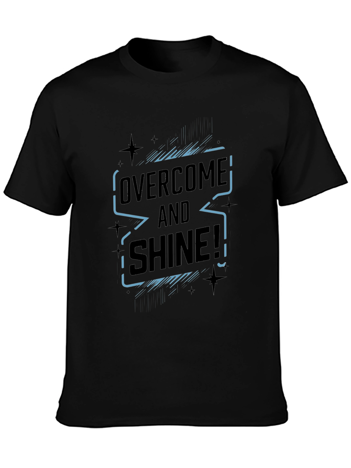 Overcome and Shine Black Graphic T-Shirt