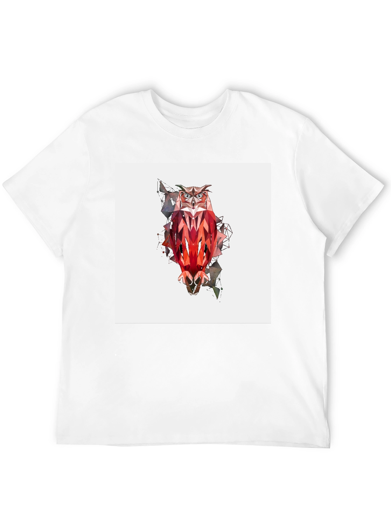 Geometric Owl Graphic Tee - Modern Art Style