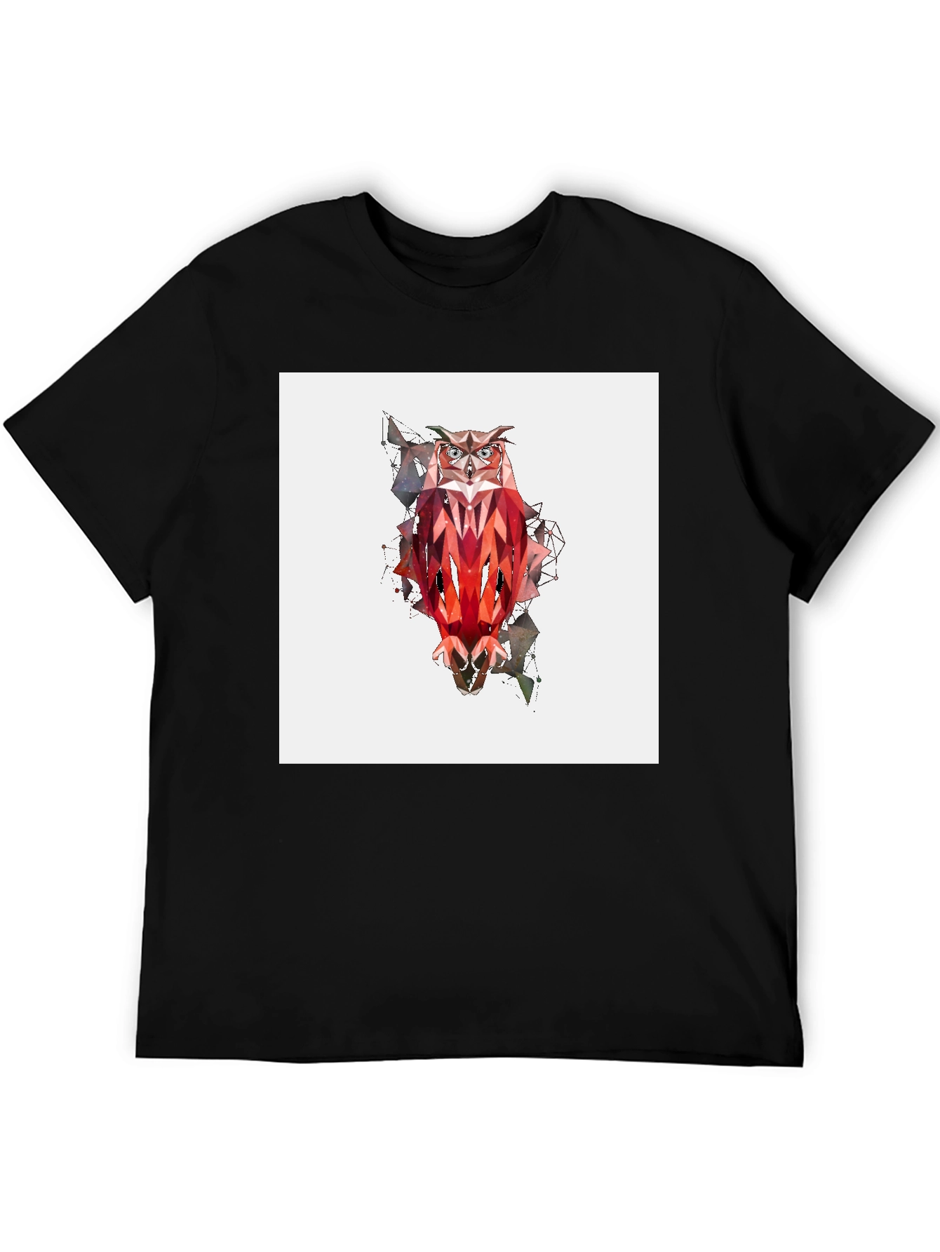 Geometric Owl Graphic Tee - Modern Art Style