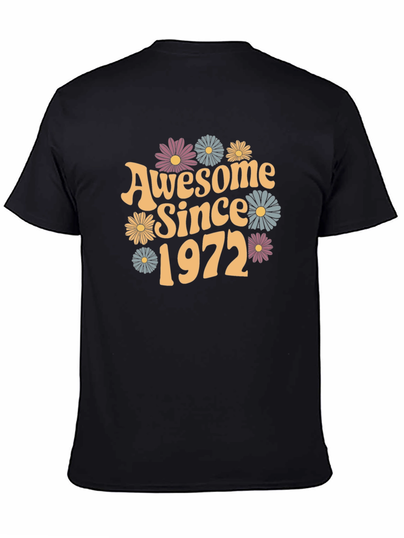 Awesome Since 1972 T-Shirt - Retro Floral Design