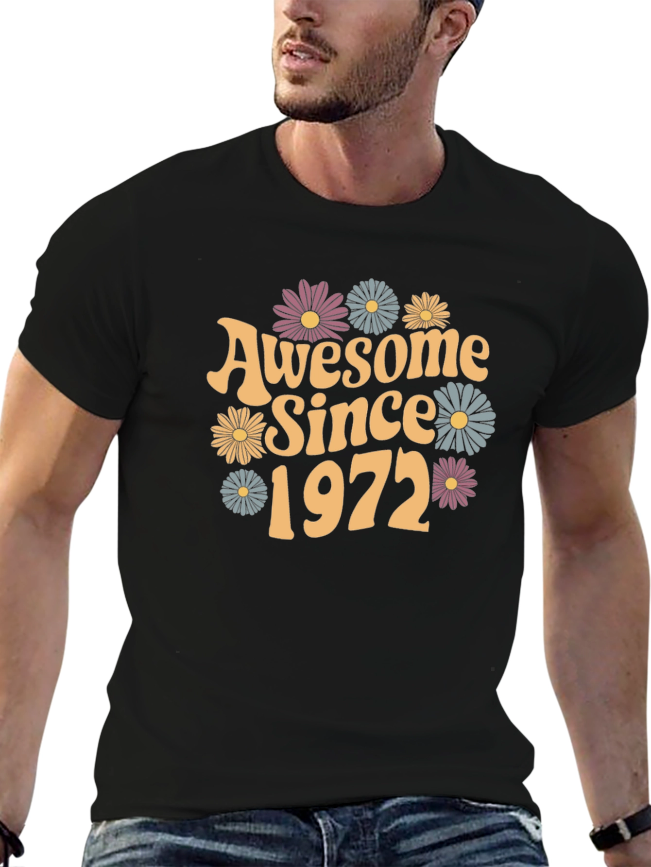 Awesome Since 1972 T-Shirt - Retro Floral Design