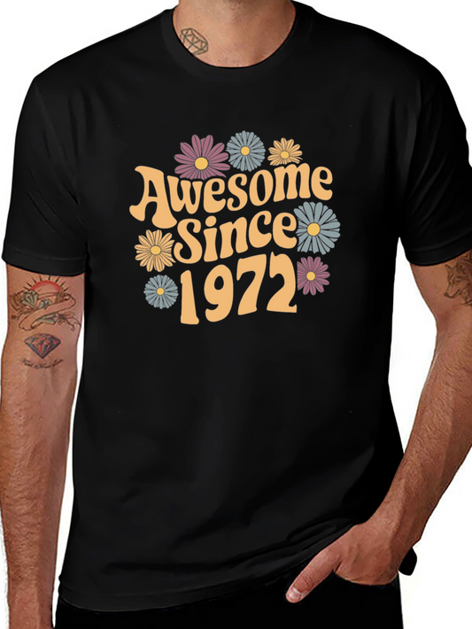 Awesome Since 1972 T-Shirt - Retro Floral Design
