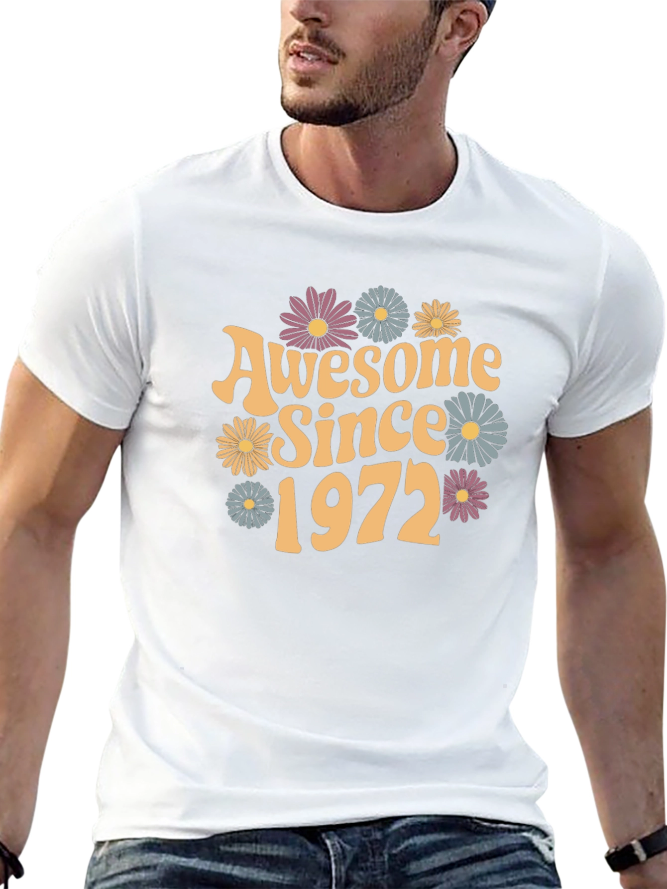Awesome Since 1972 T-Shirt - Retro Floral Design