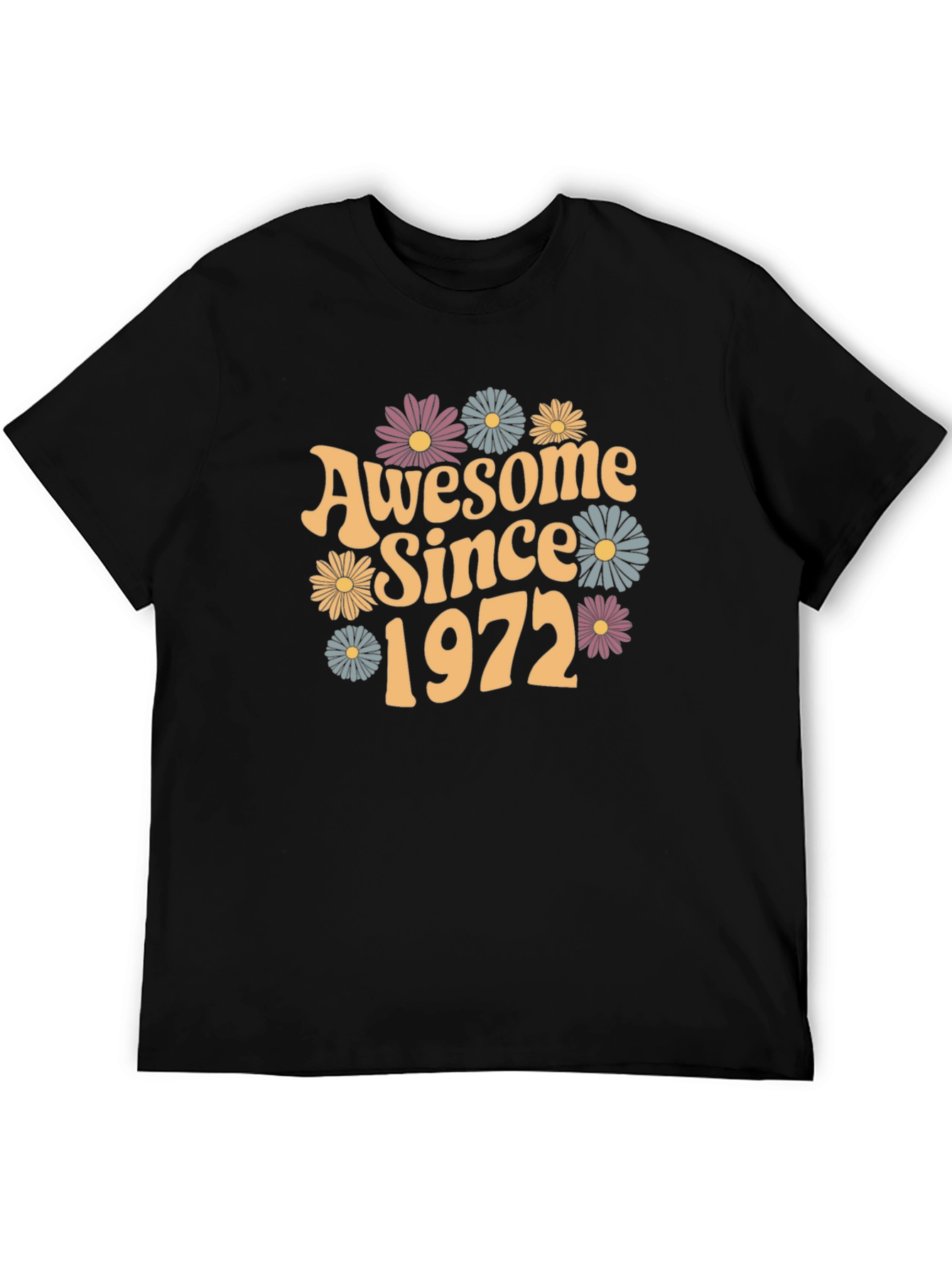 Awesome Since 1972 T-Shirt - Retro Floral Design