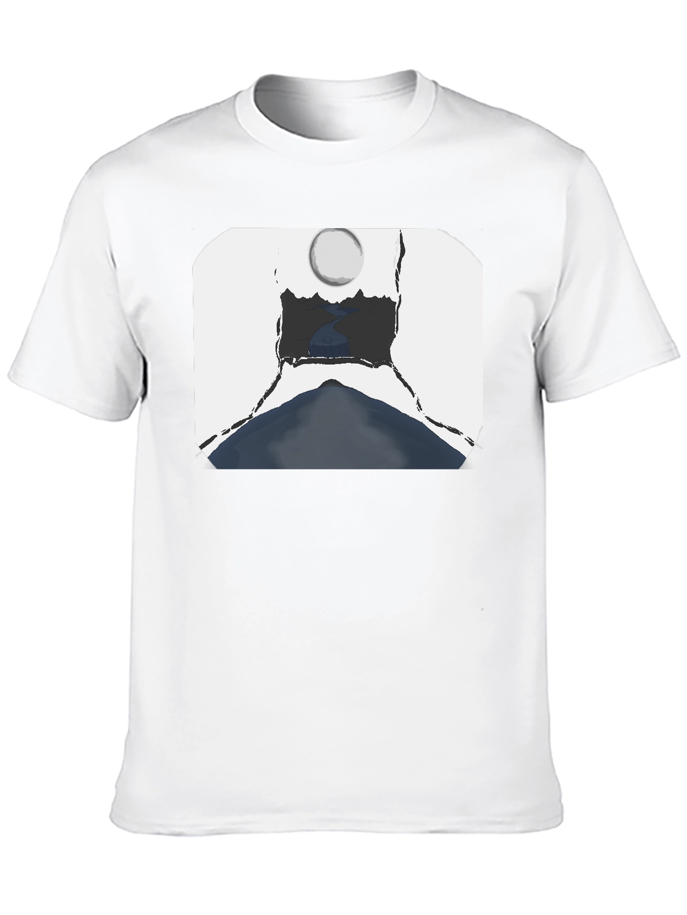Artistic Landscape Graphic Tee - Black