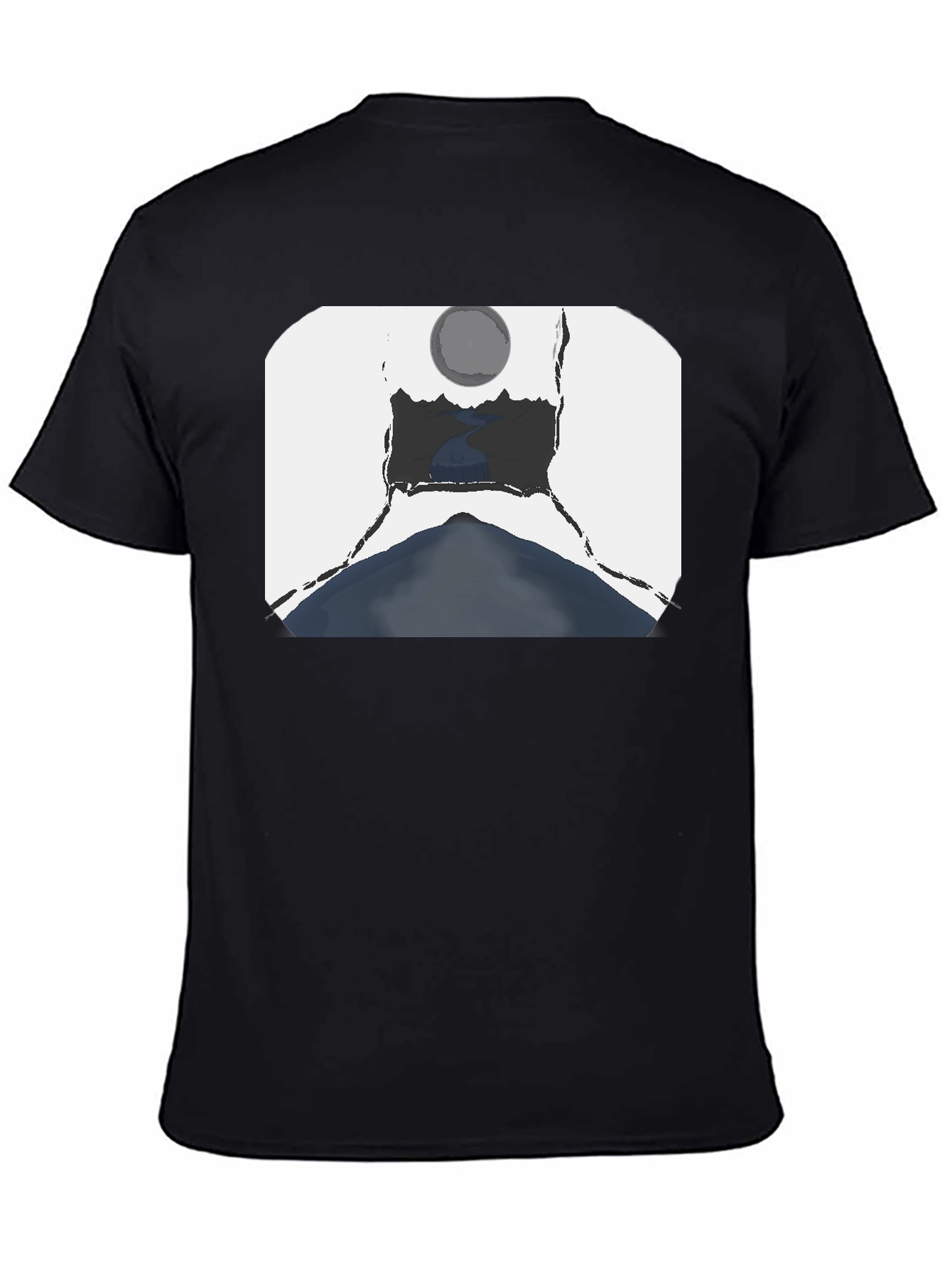 Artistic Landscape Graphic Tee - Black