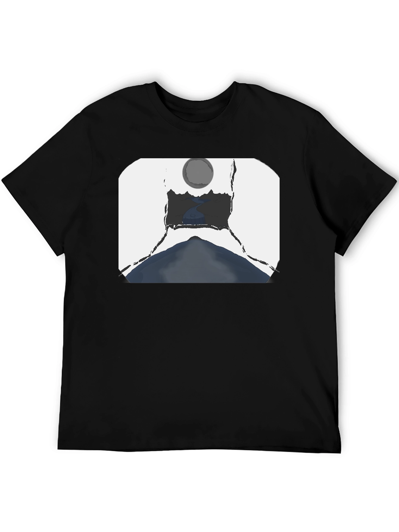 Artistic Landscape Graphic Tee - Black