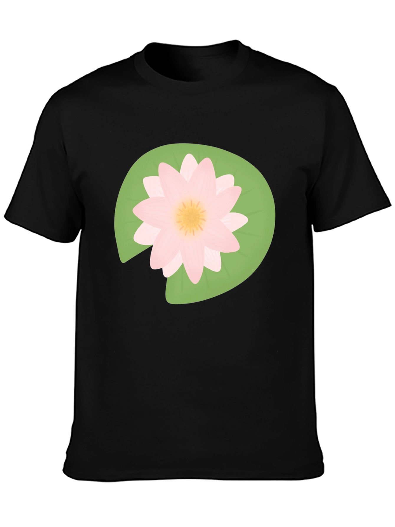 Lotus Flower Graphic T-Shirt - Black