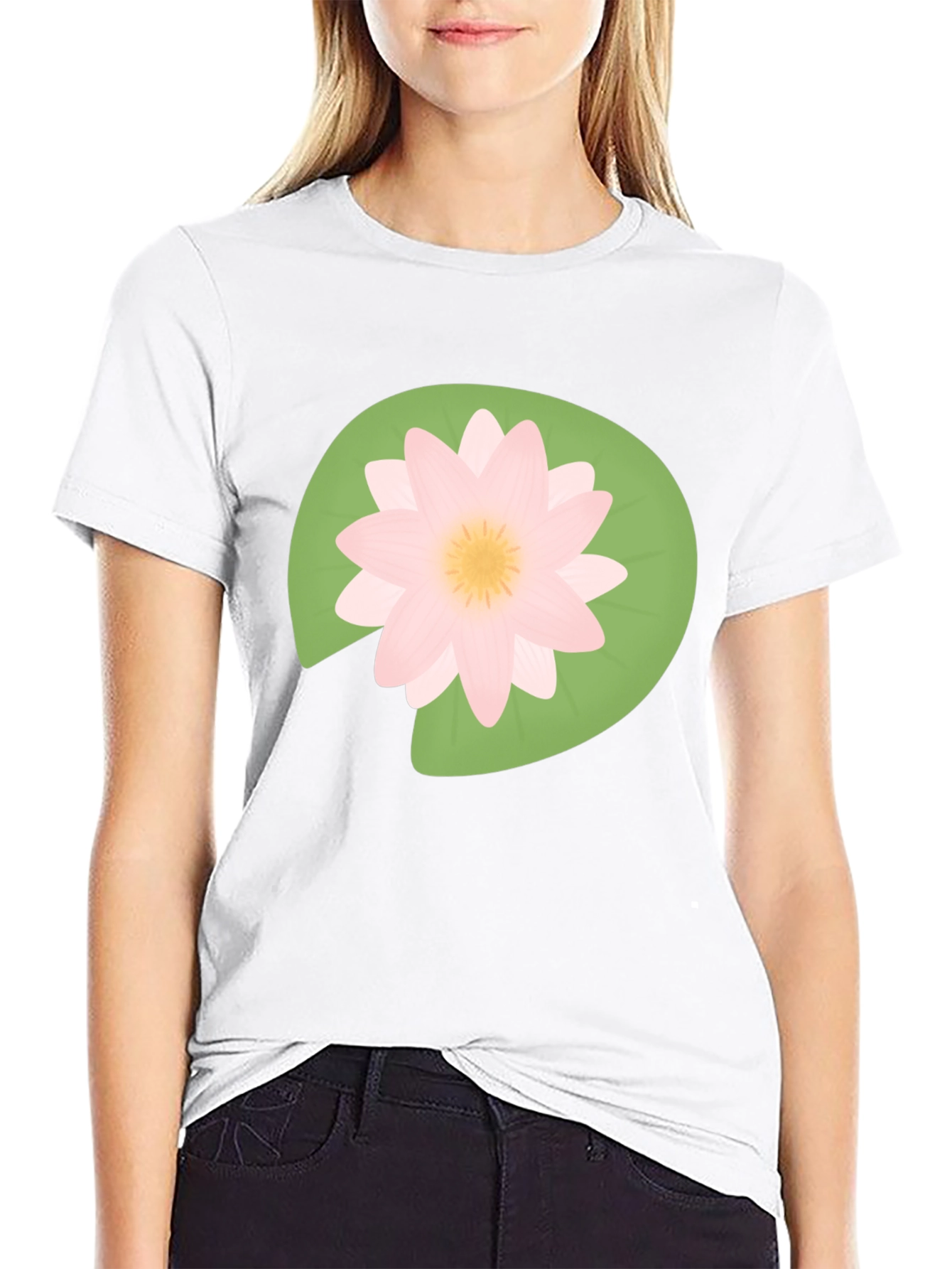 Lotus Flower Graphic T-Shirt - Black