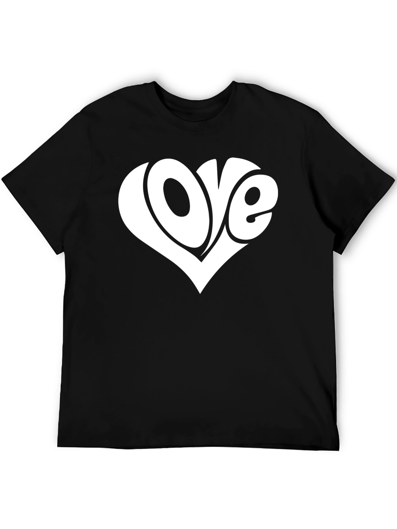 Love Heart Graphic T-Shirt - Black Casual Tee