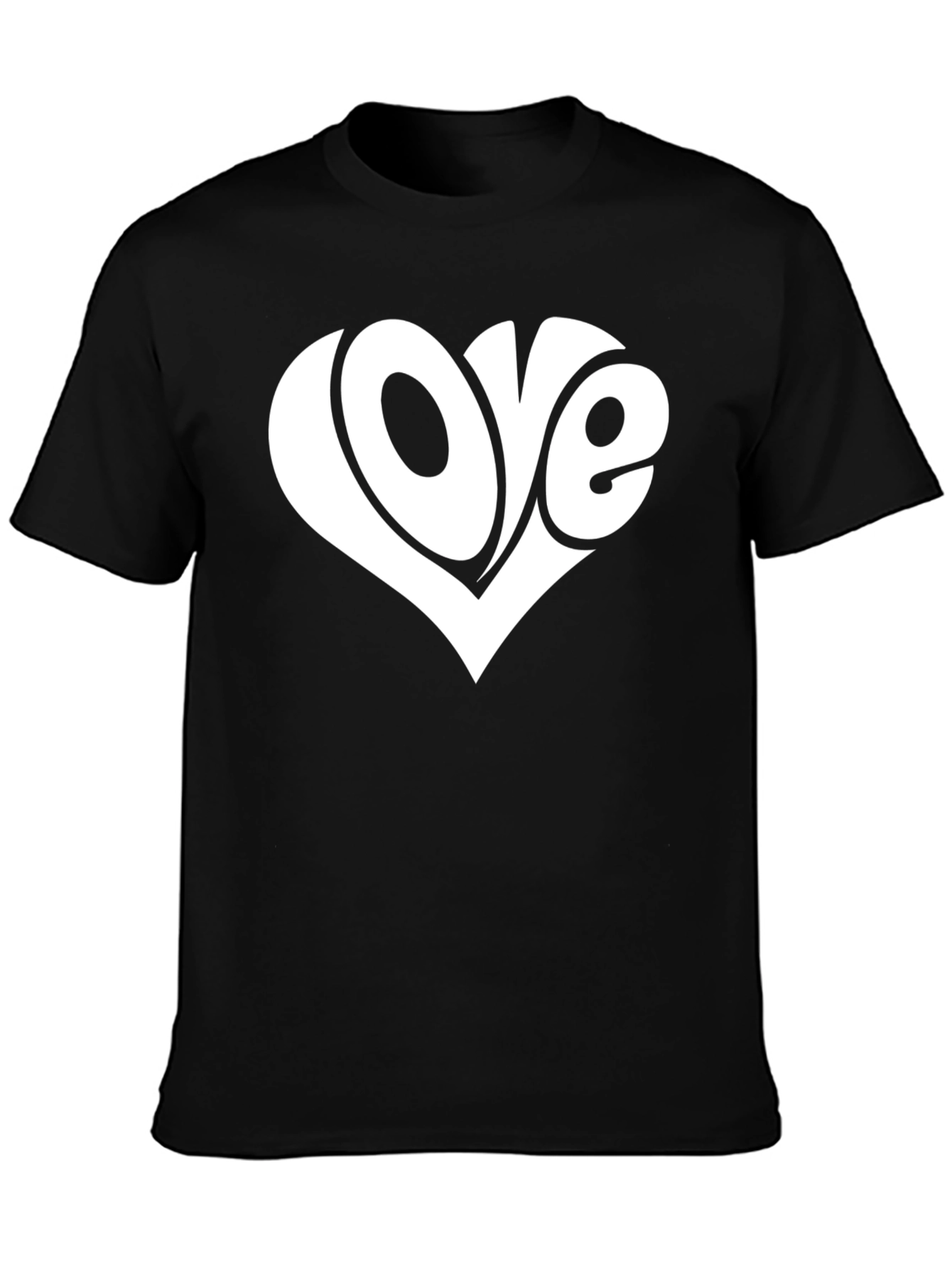 Love Heart Graphic T-Shirt - Black Casual Tee