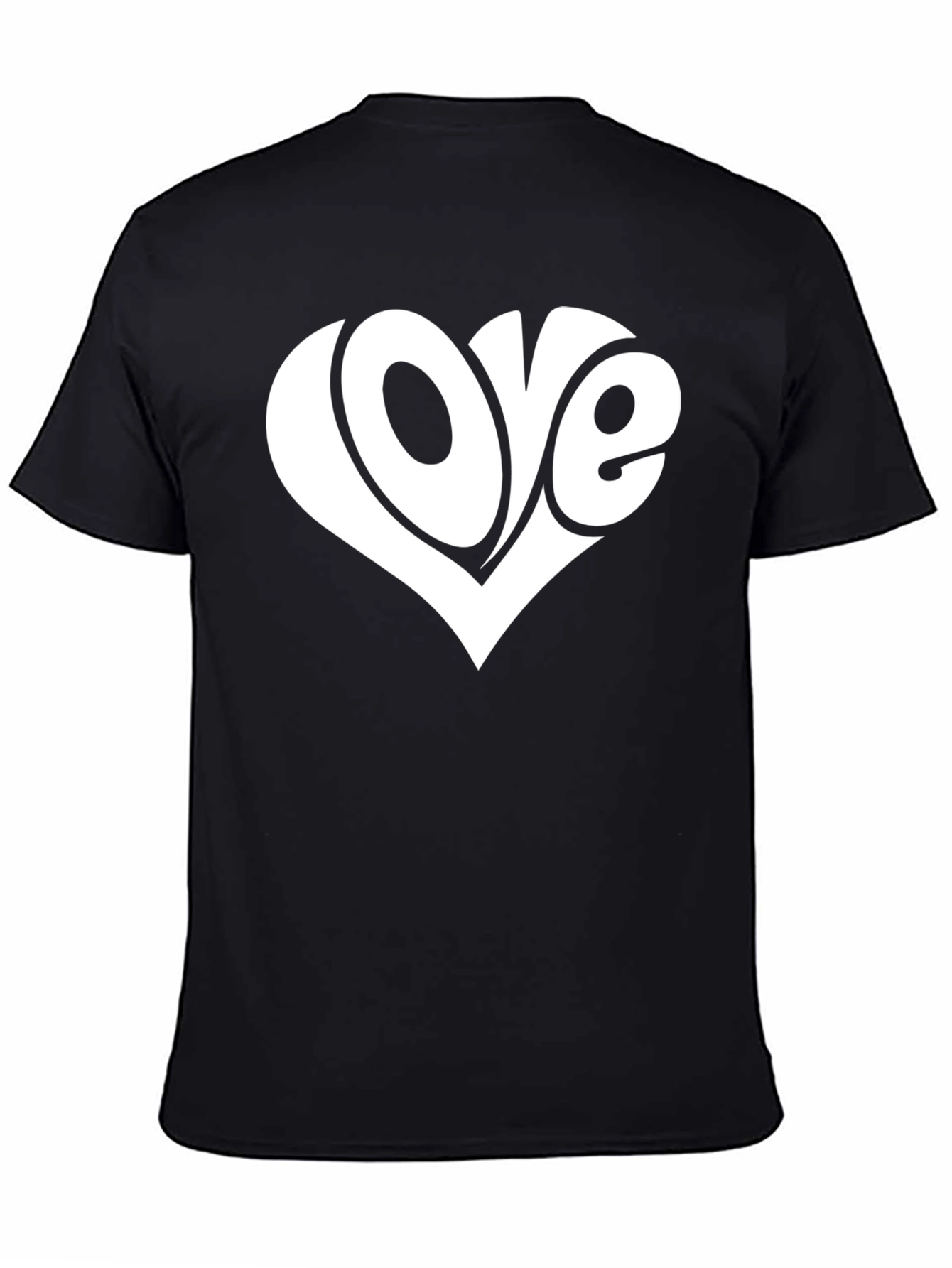 Love Heart Graphic T-Shirt - Black Casual Tee