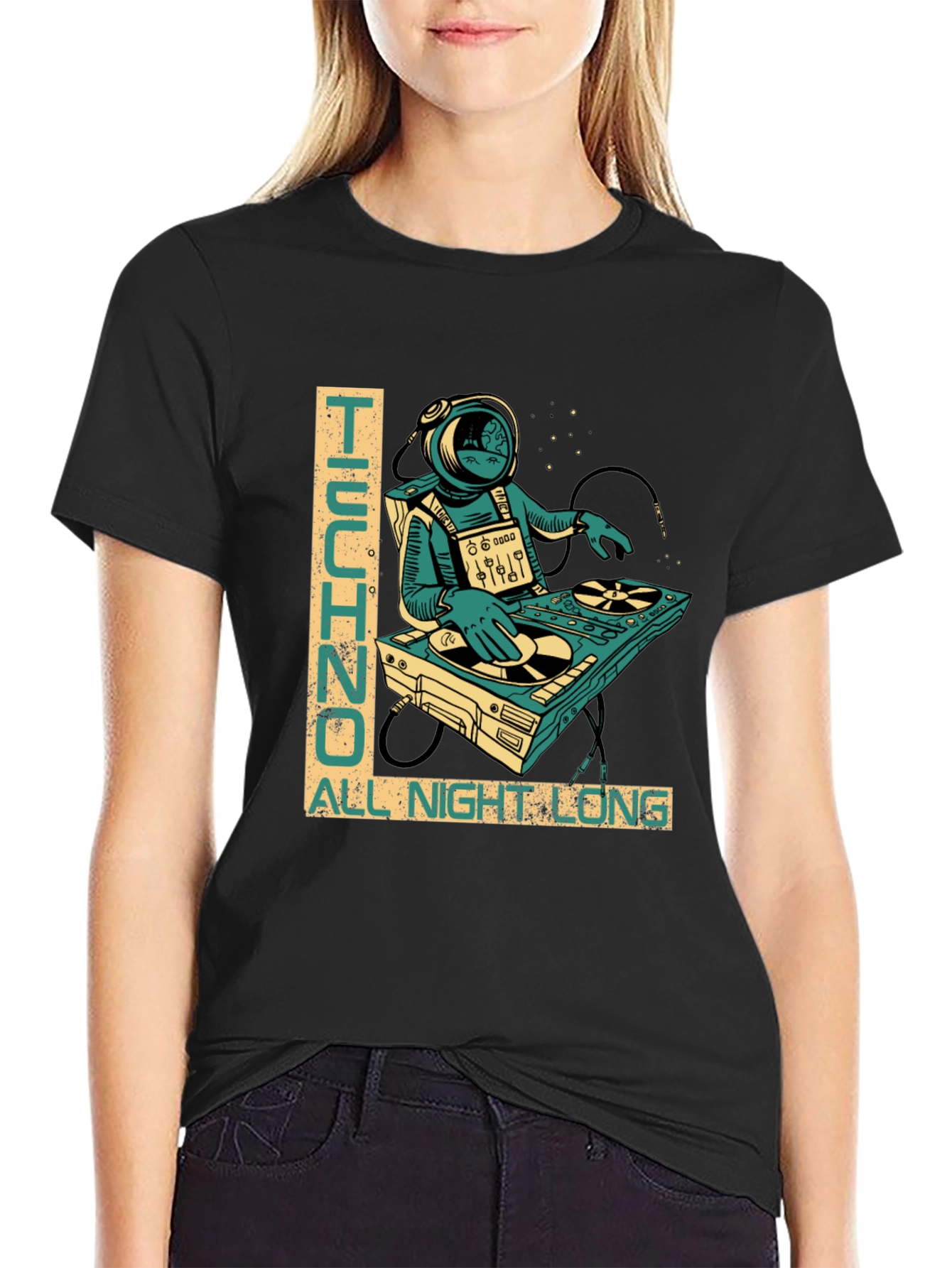 Techno All Night Long Graphic T-Shirt