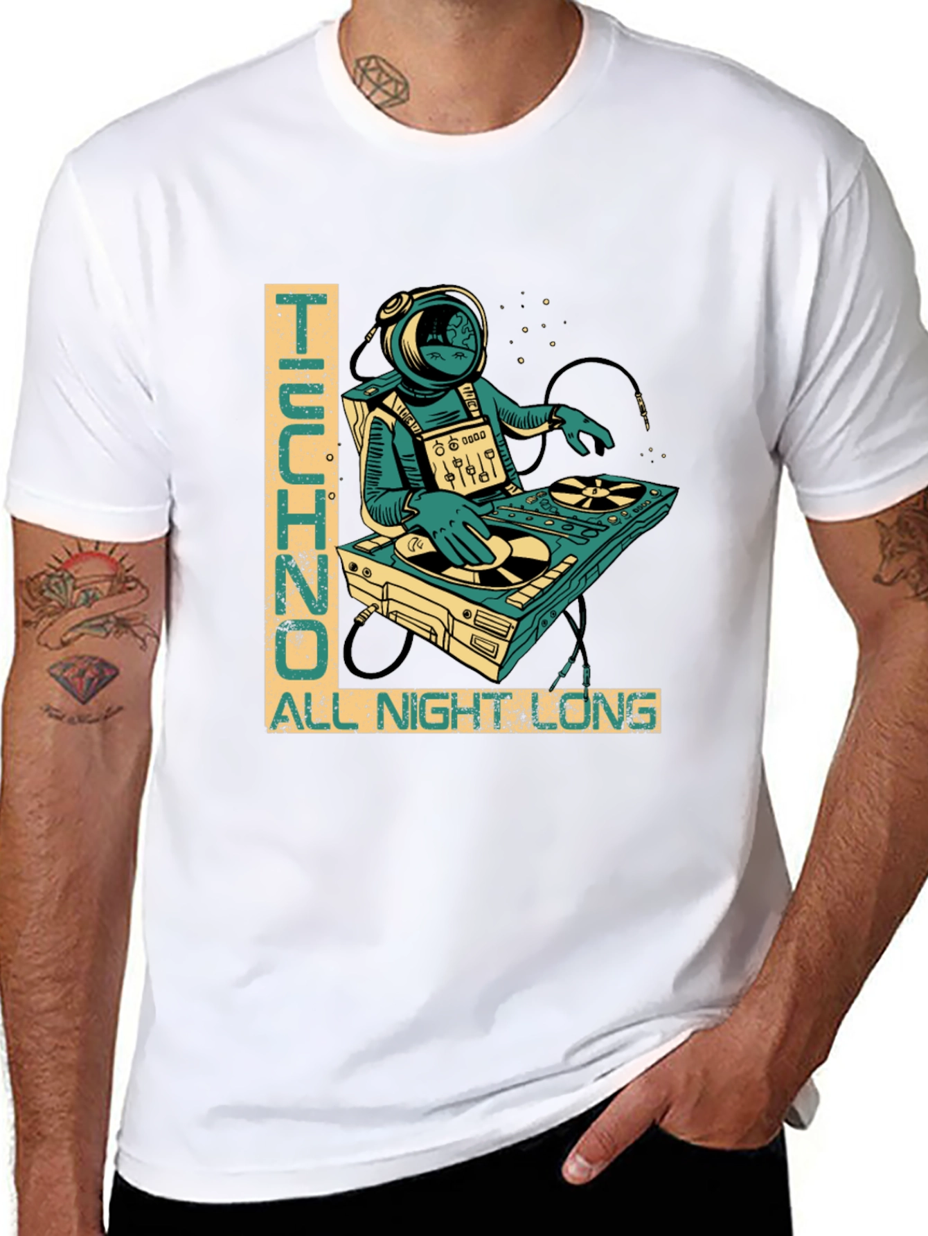 Techno All Night Long Graphic T-Shirt