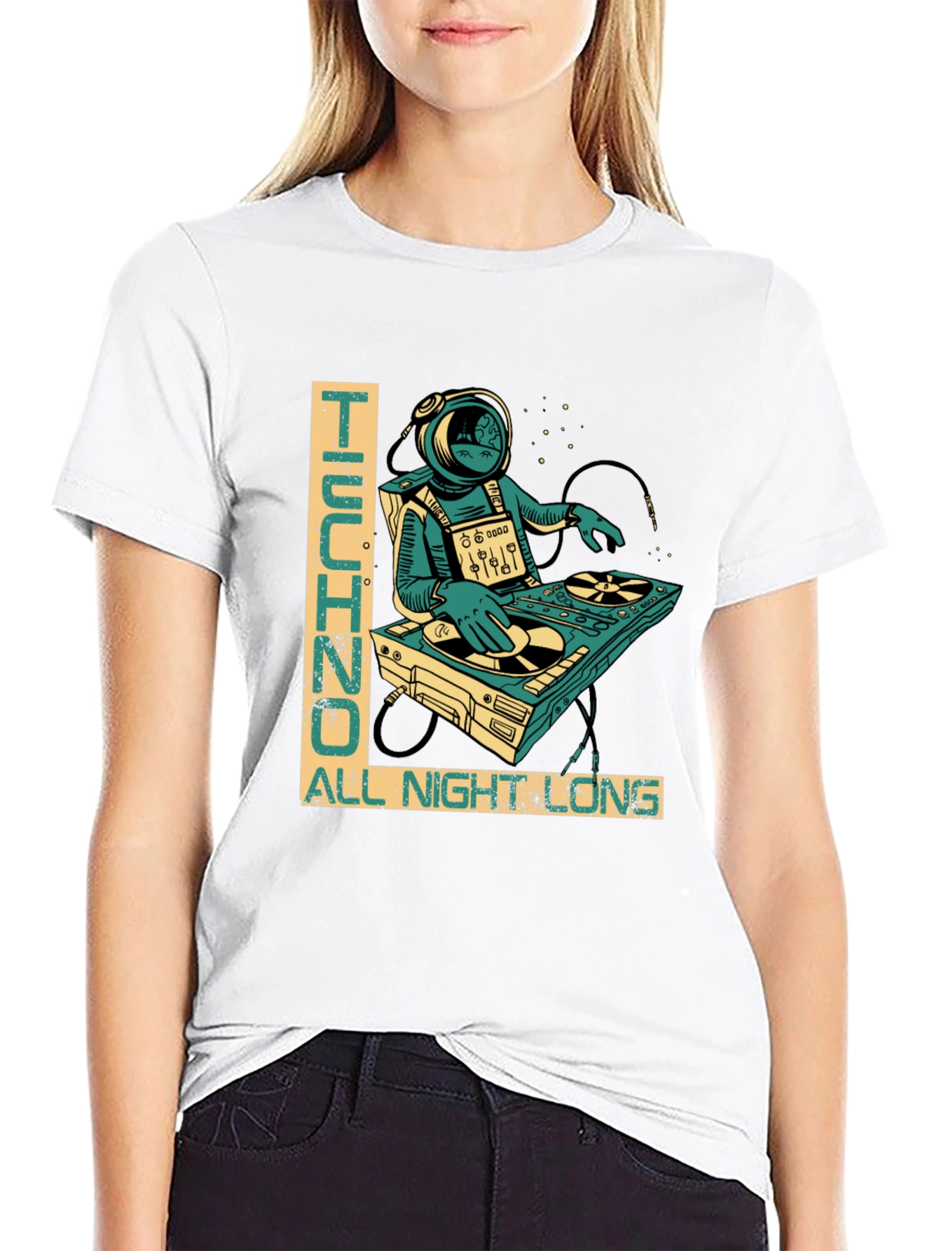 Techno All Night Long Graphic T-Shirt