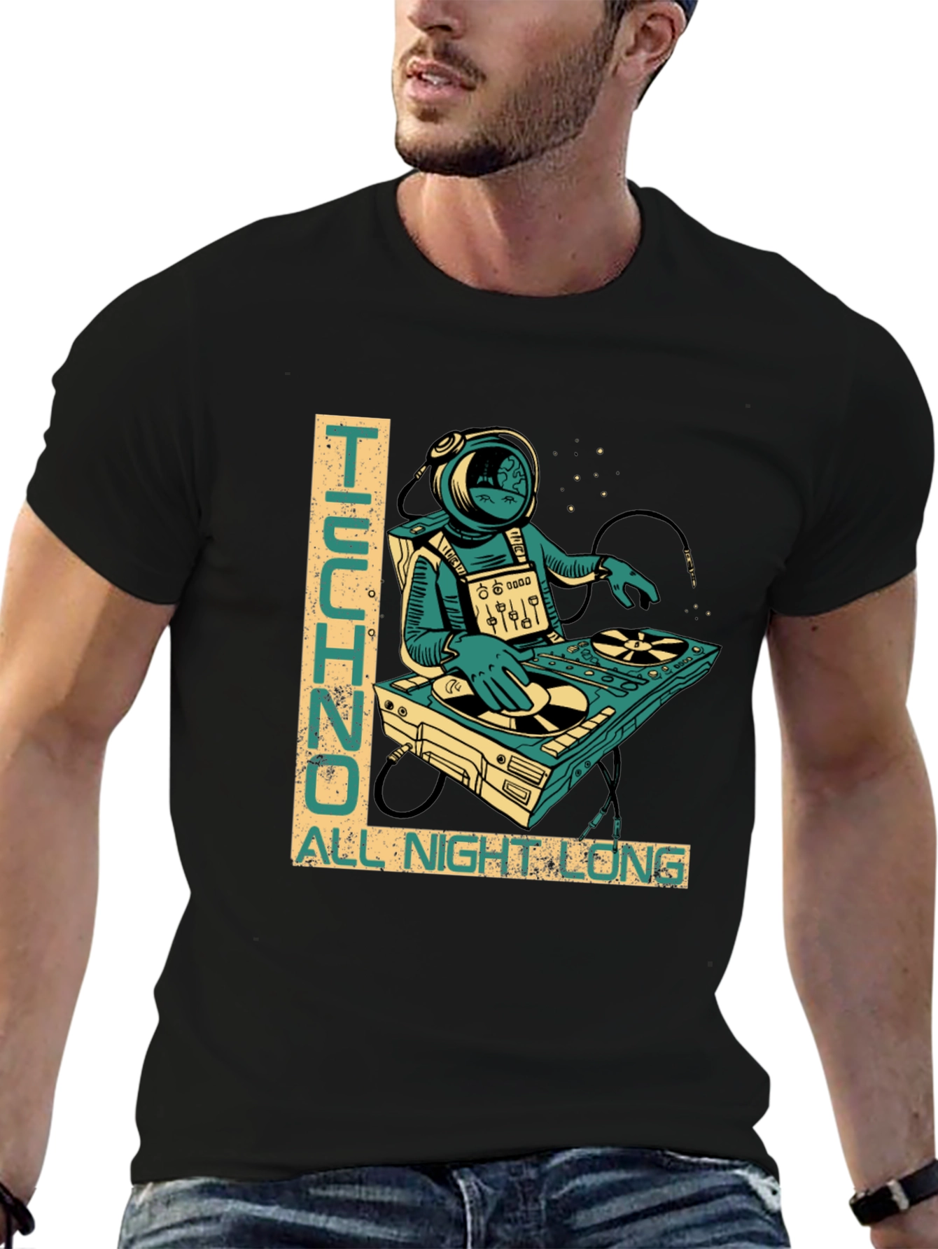 Techno All Night Long Graphic T-Shirt
