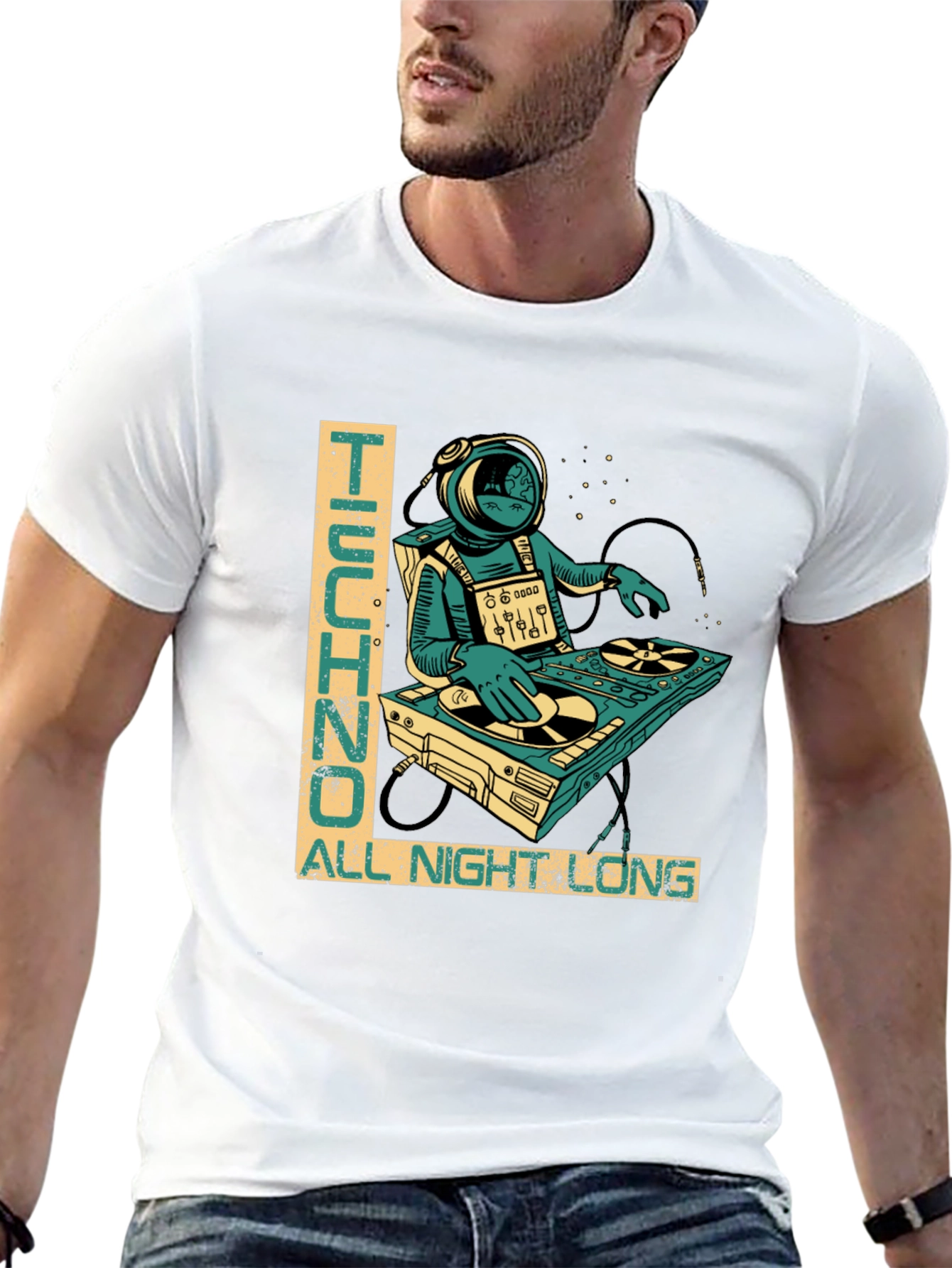 Techno All Night Long Graphic T-Shirt