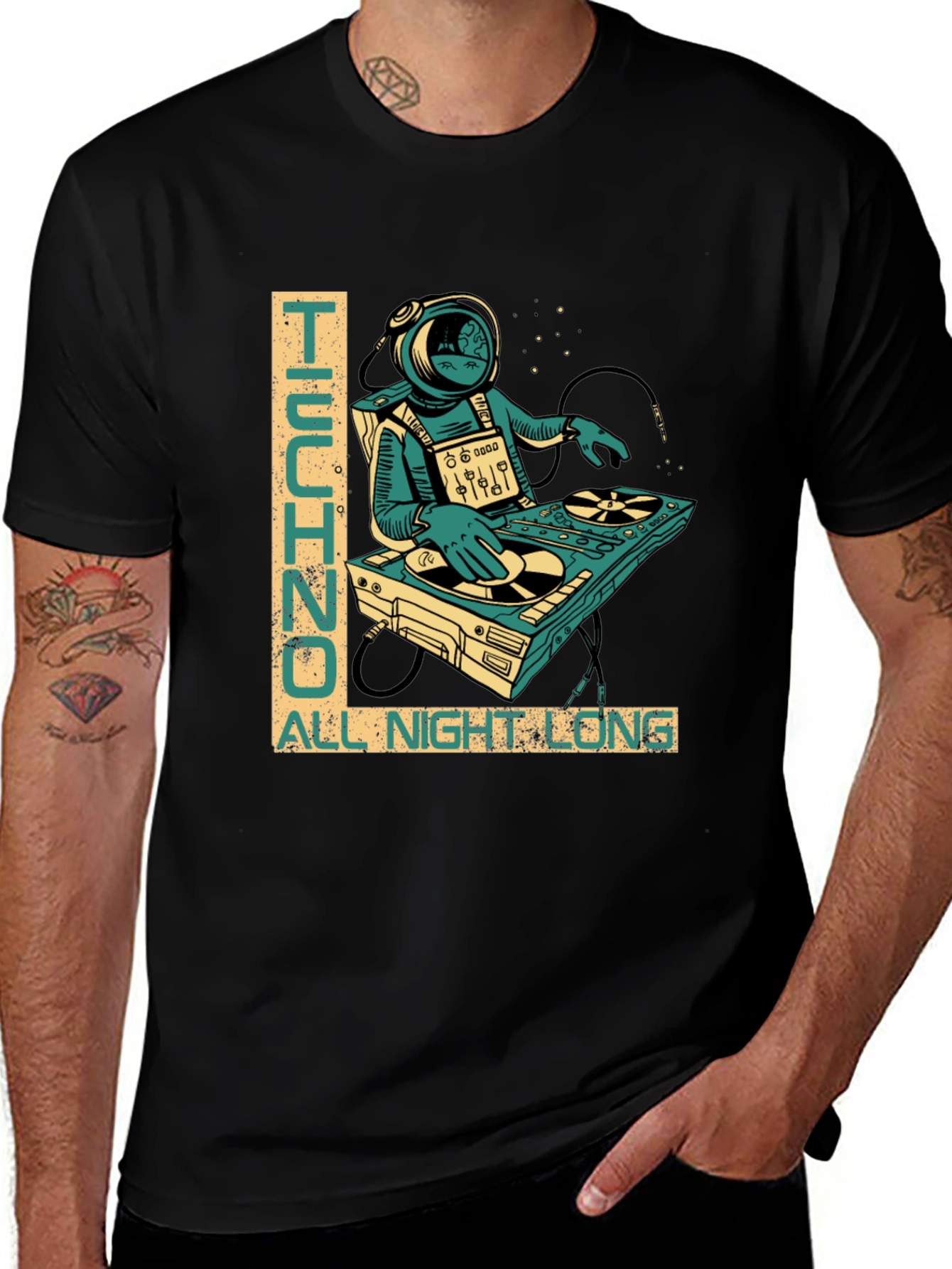 Techno All Night Long Graphic T-Shirt