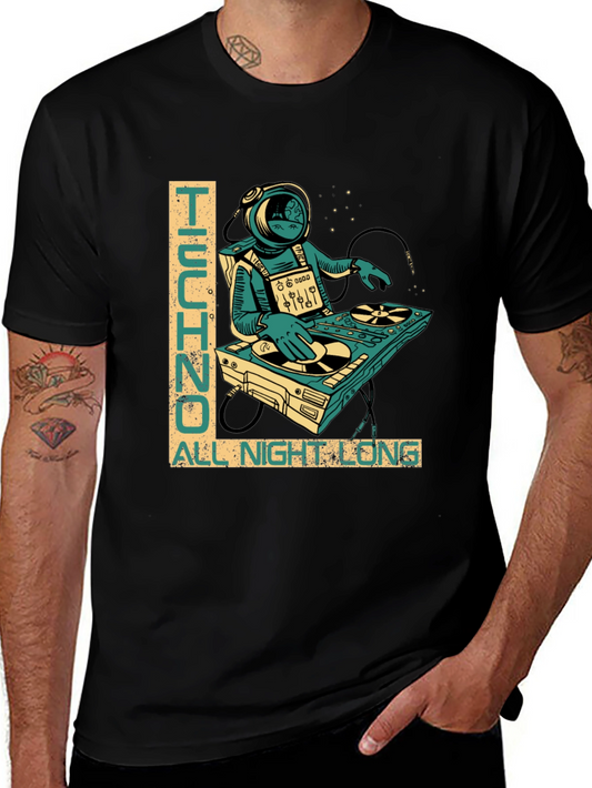Techno All Night Long Graphic T-Shirt