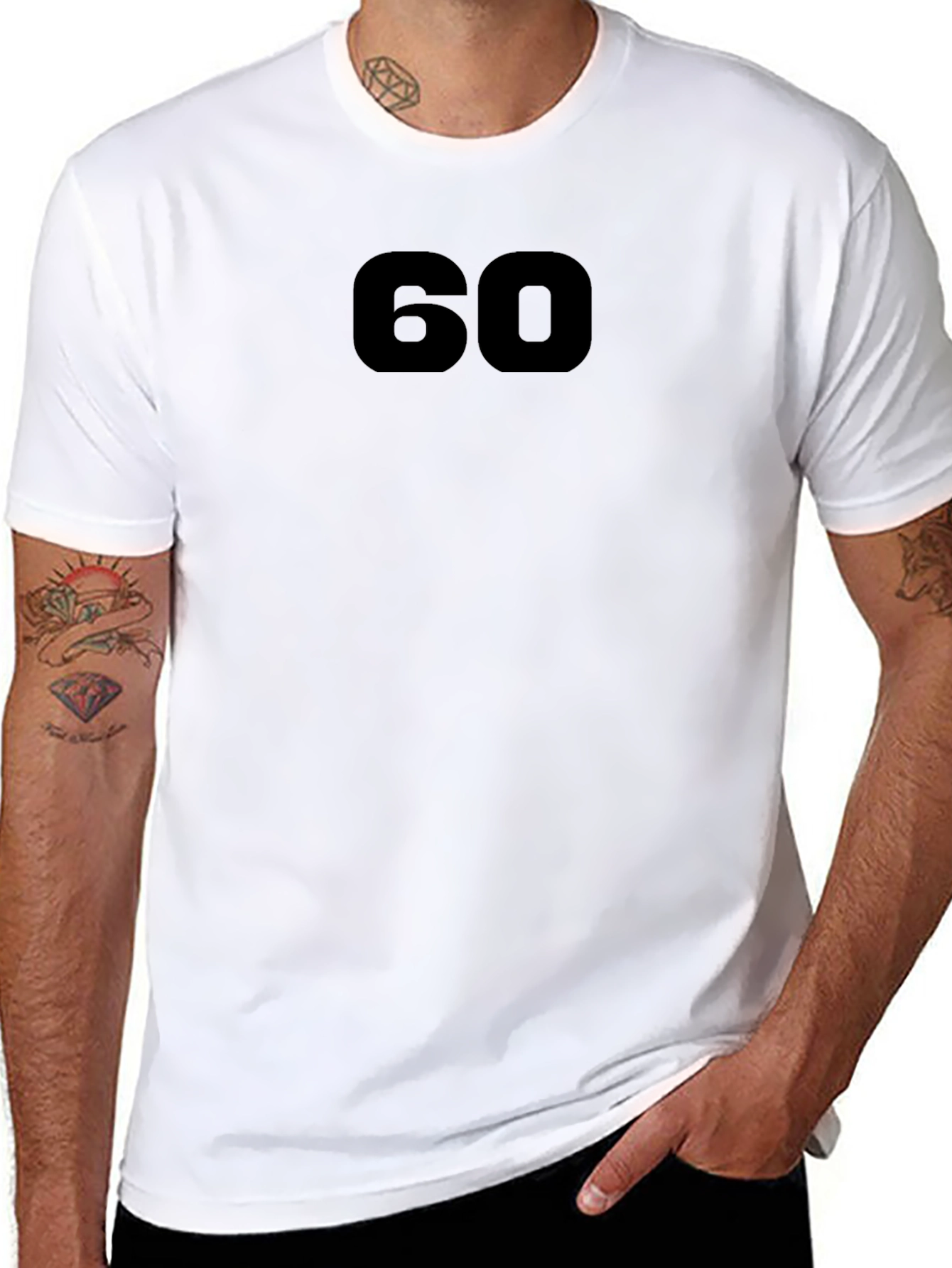 60 Black Tee - Unisex Cotton Blend