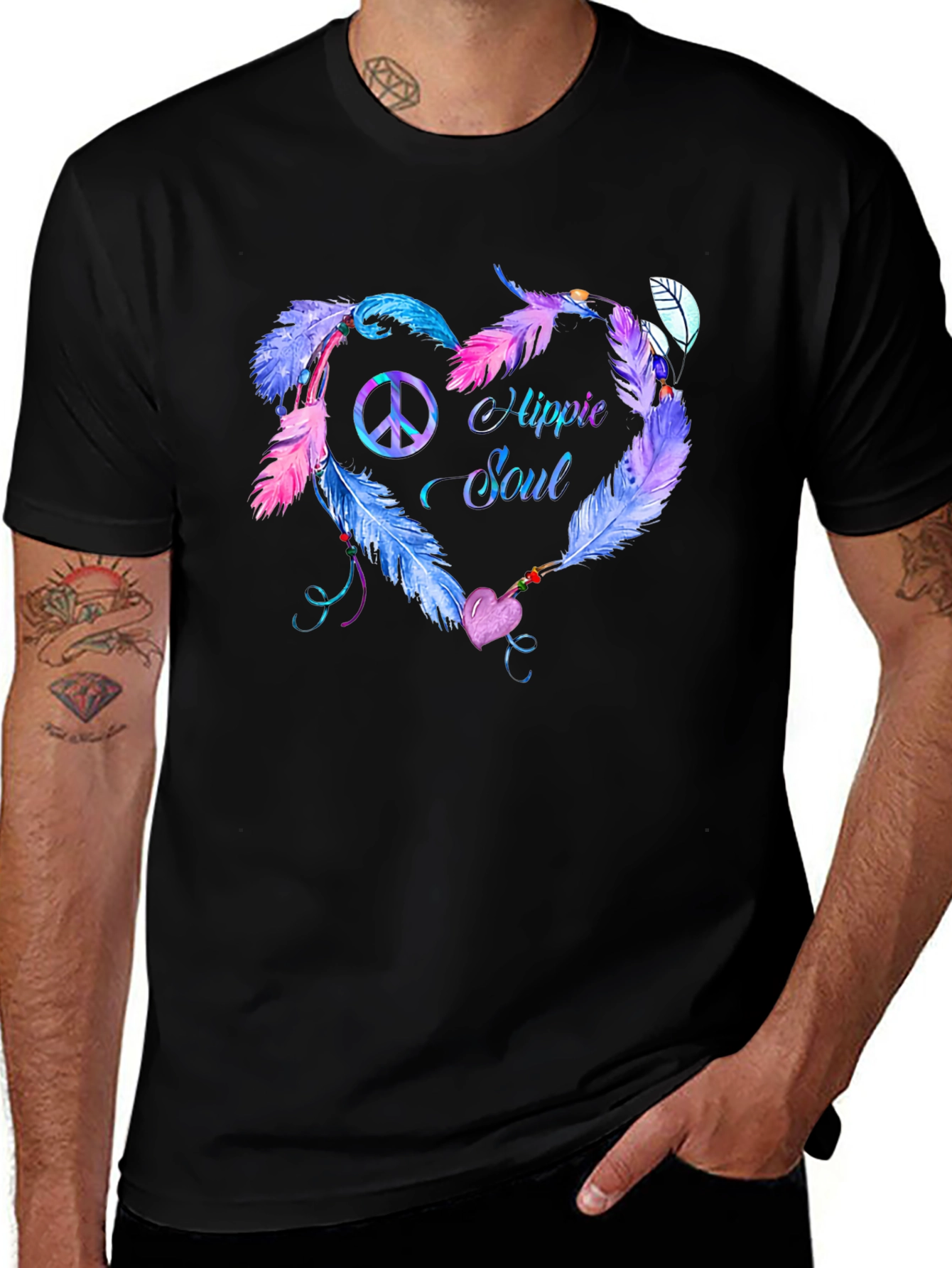 Hippie Soul Feather Heart T-Shirt