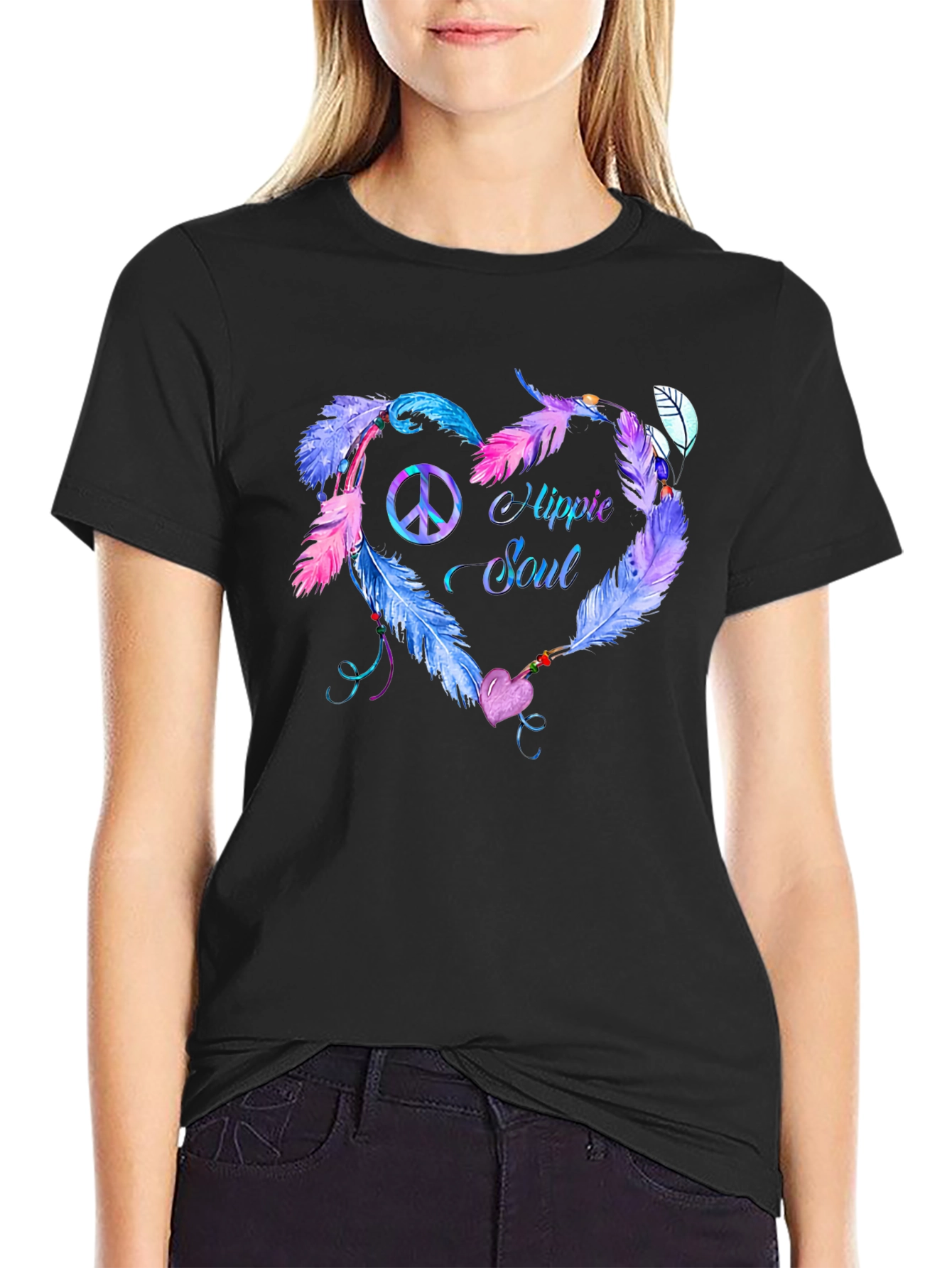 Hippie Soul Feather Heart T-Shirt
