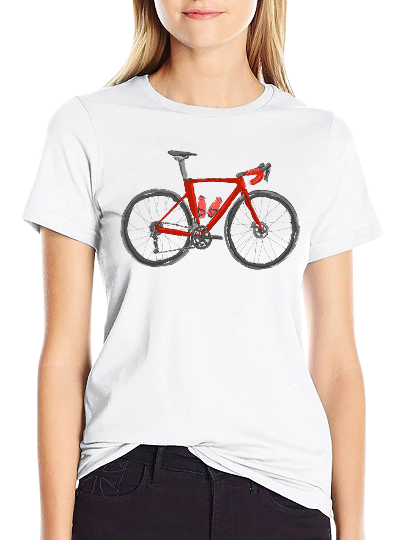 Cycling T-Shirt - Red Bike Graphic Tee