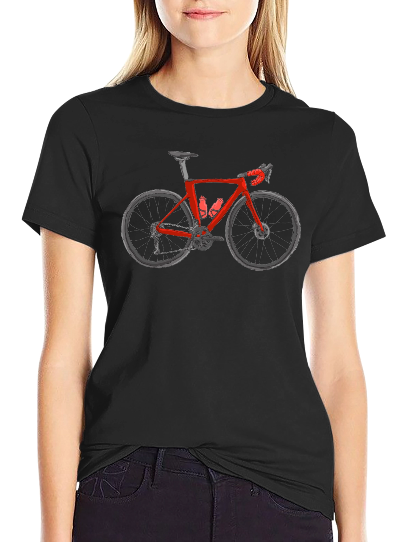 Cycling T-Shirt - Red Bike Graphic Tee