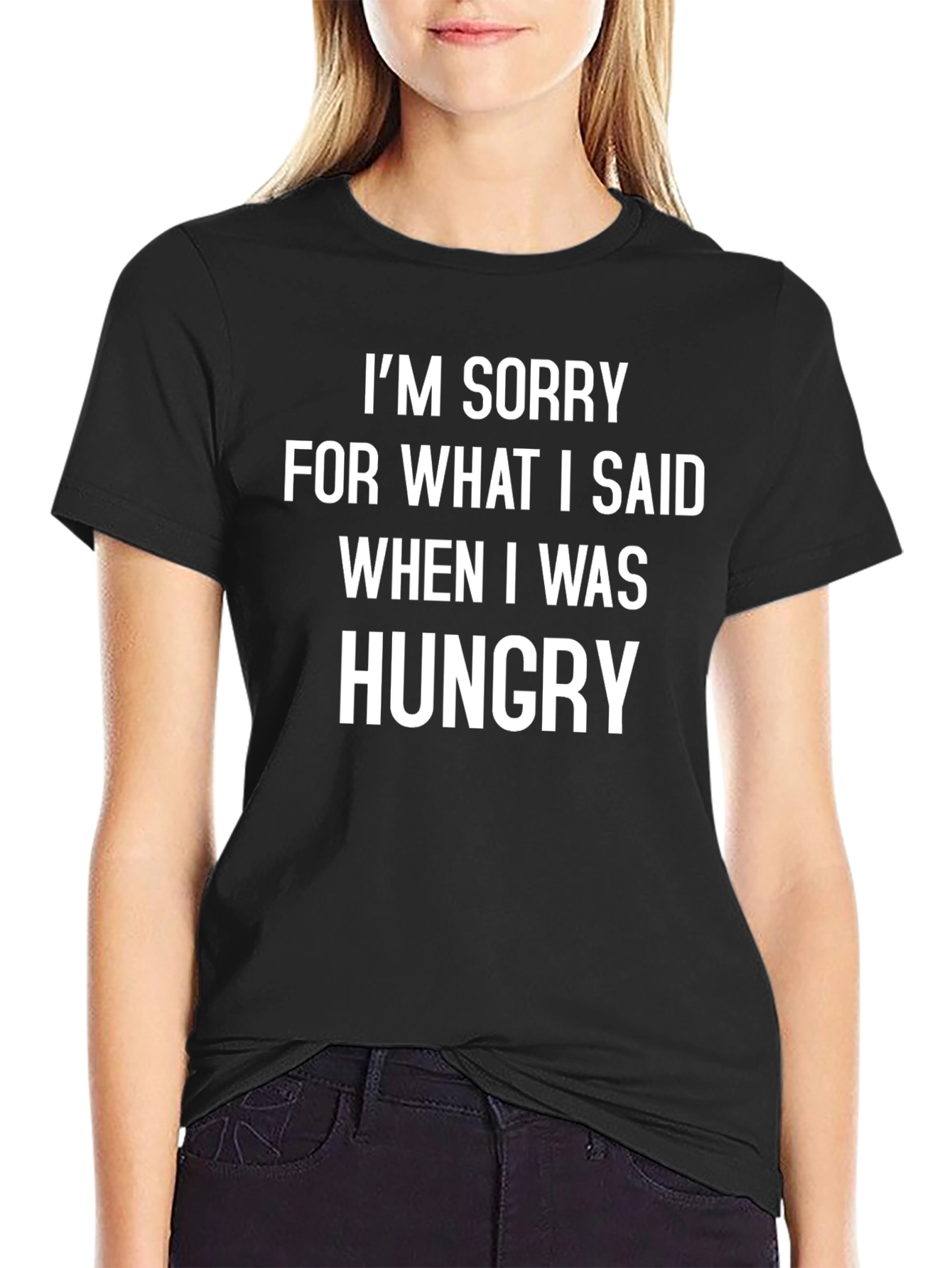 Im Sorry When Hungry Black Graphic Tee