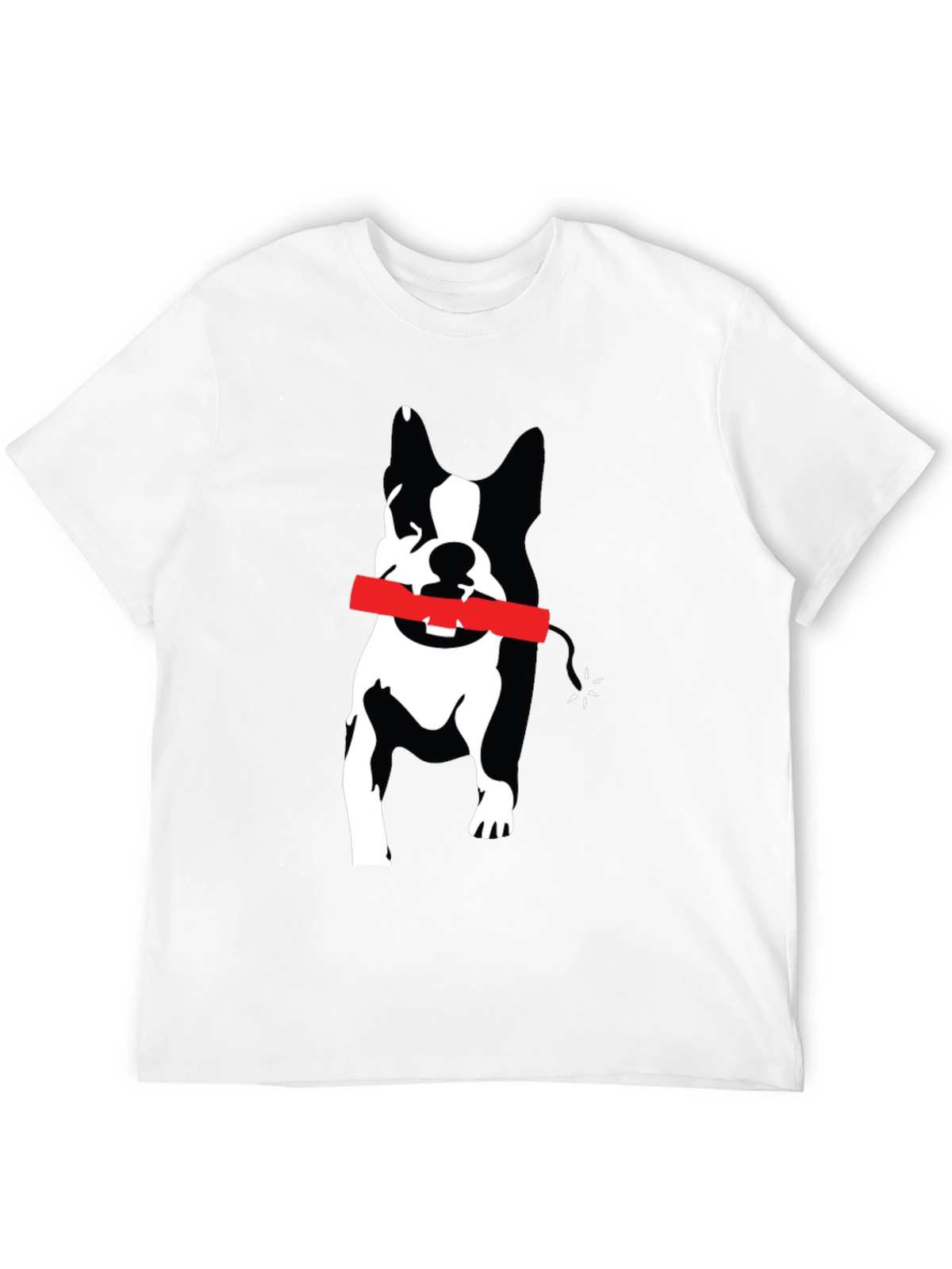 Dog with Dynamite Graphic Tee - Black Cotton T-Shirt