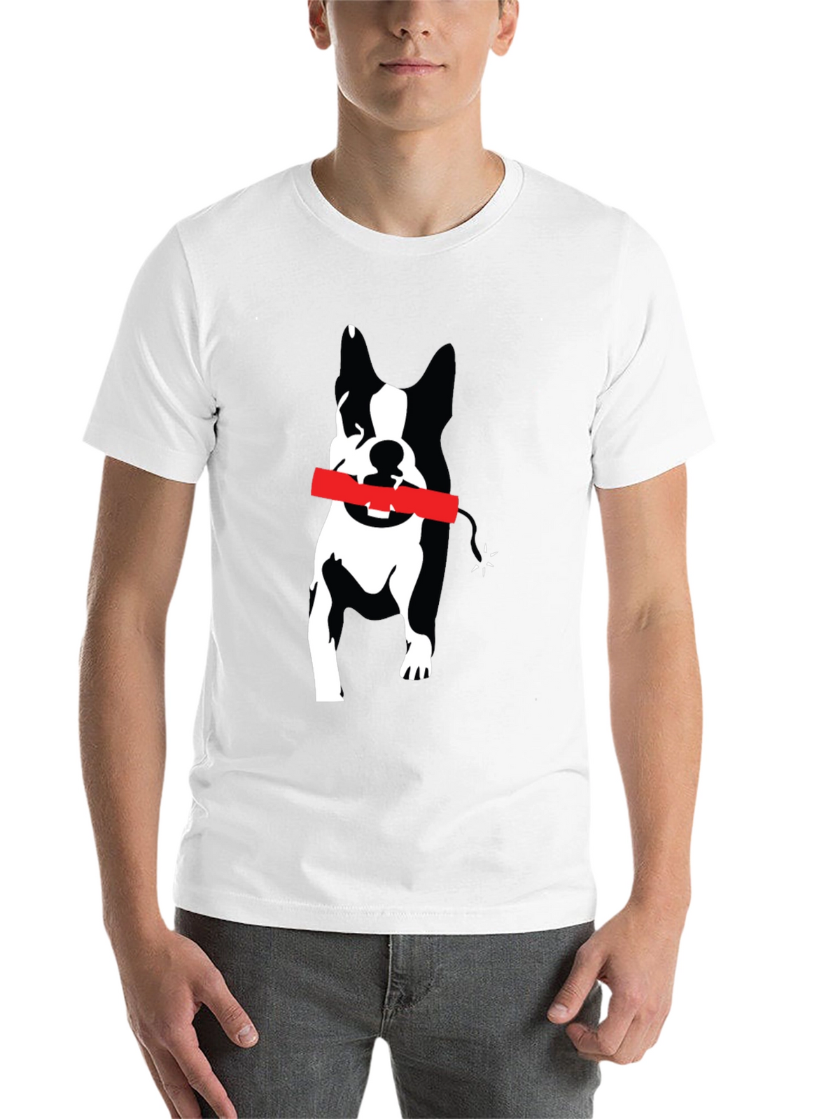 Dog with Dynamite Graphic Tee - Black Cotton T-Shirt