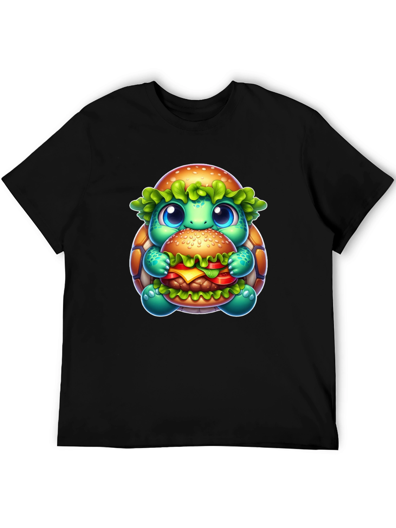Turtle Burger Graphic Tee - Cute Cartoon Design