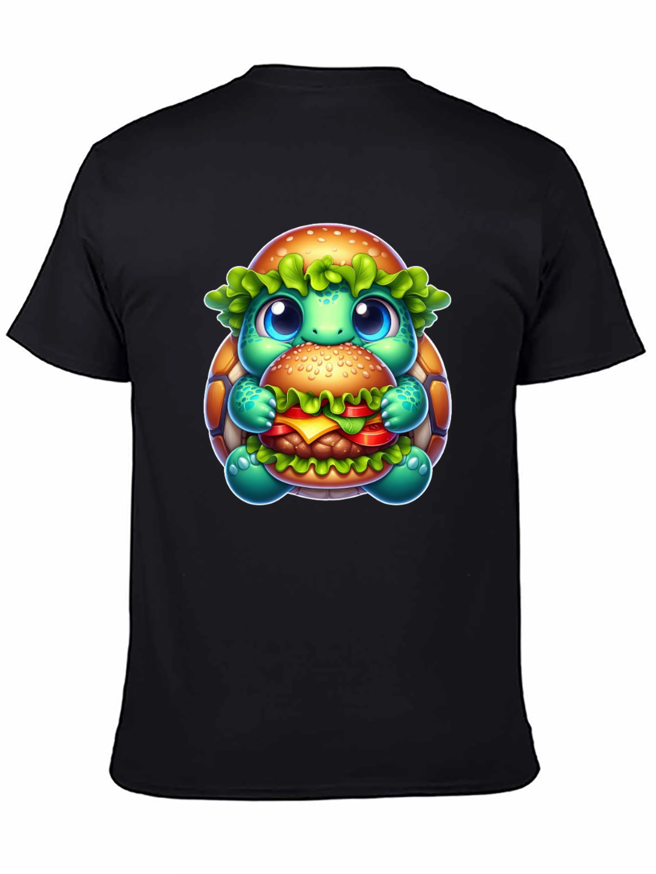 Turtle Burger Graphic Tee - Cute Cartoon Design