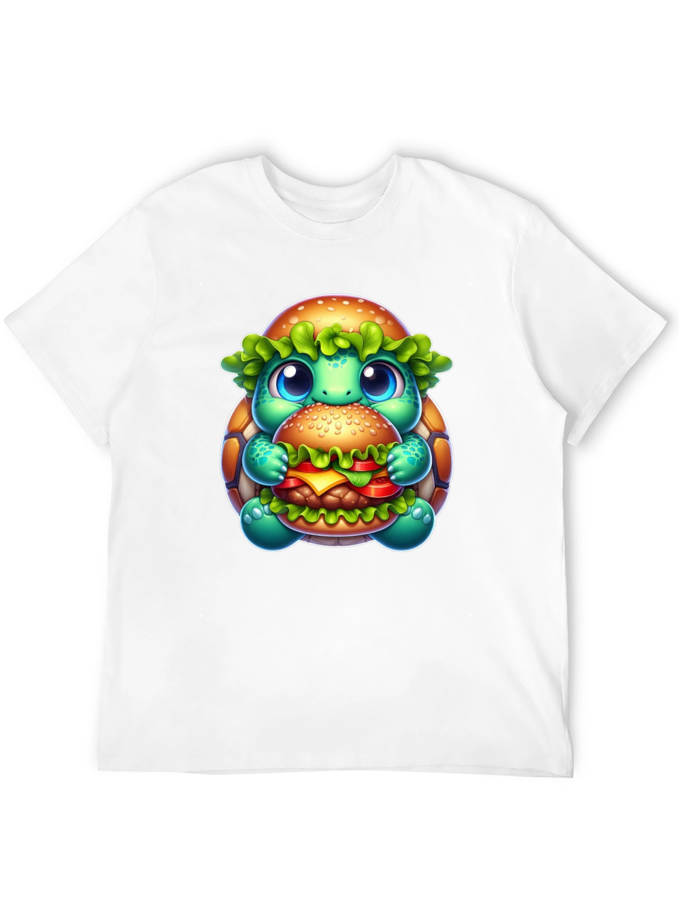 Turtle Burger Graphic Tee - Cute Cartoon Design