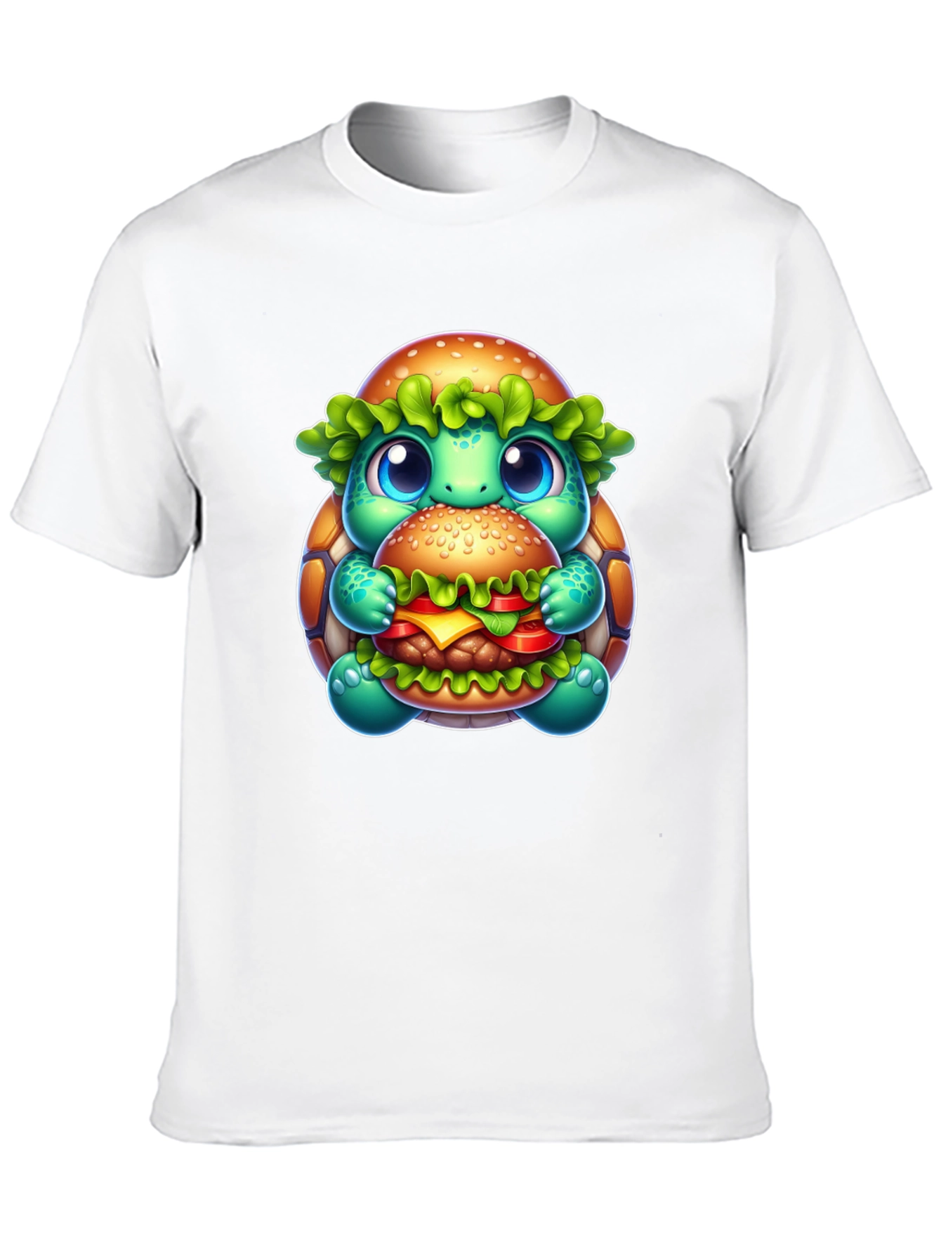 Turtle Burger Graphic Tee - Cute Cartoon Design