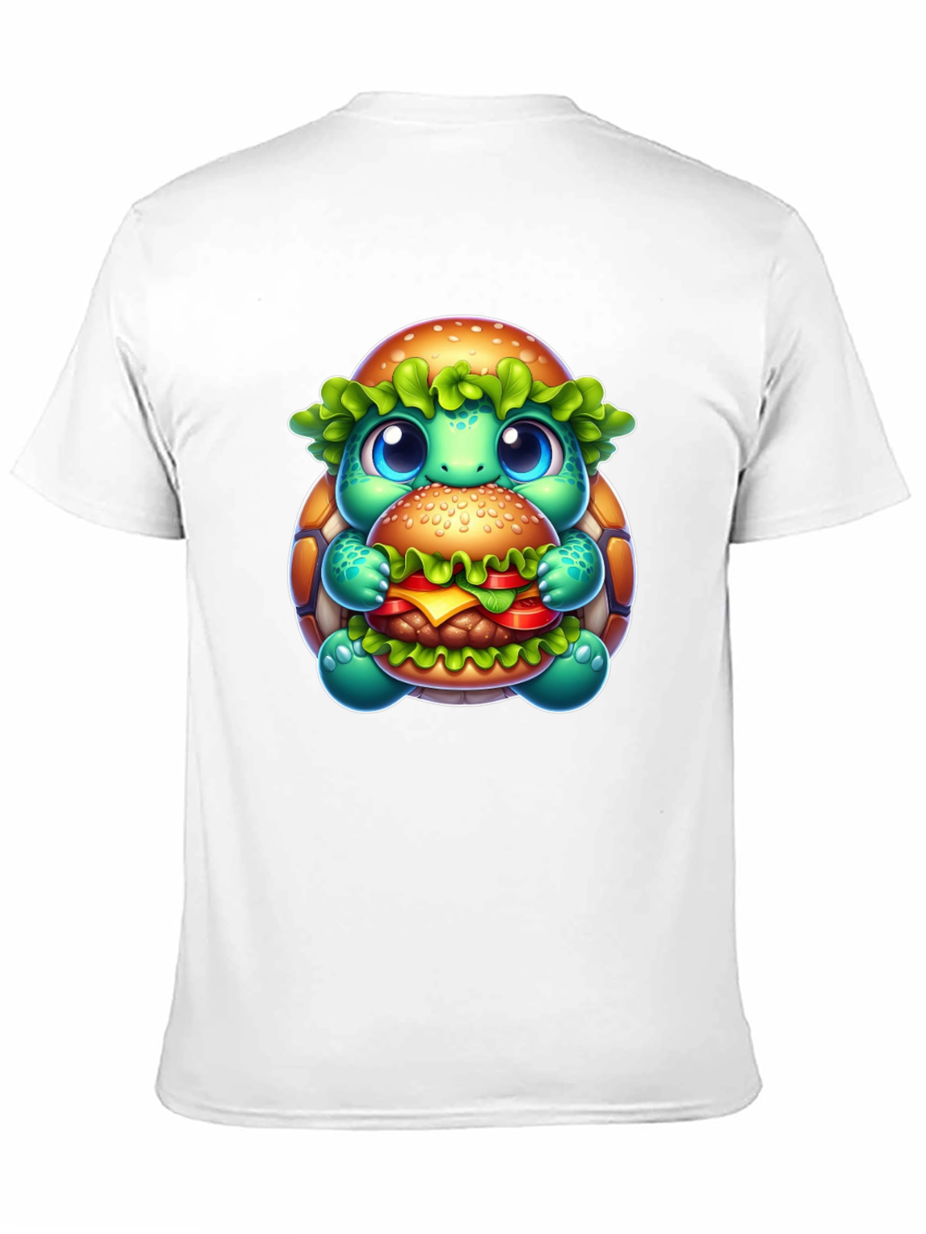Turtle Burger Graphic Tee - Cute Cartoon Design
