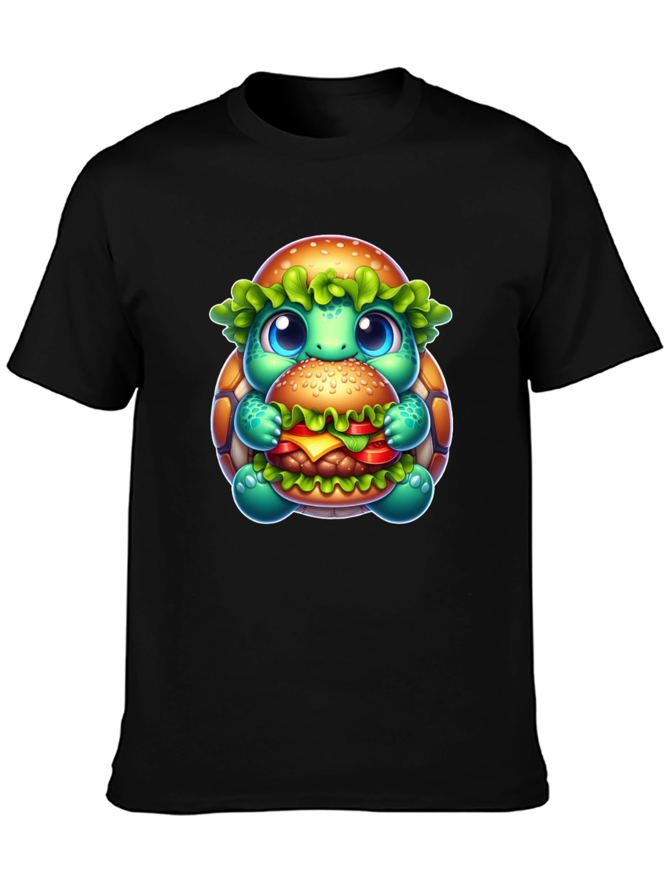 Turtle Burger Graphic Tee - Cute Cartoon Design