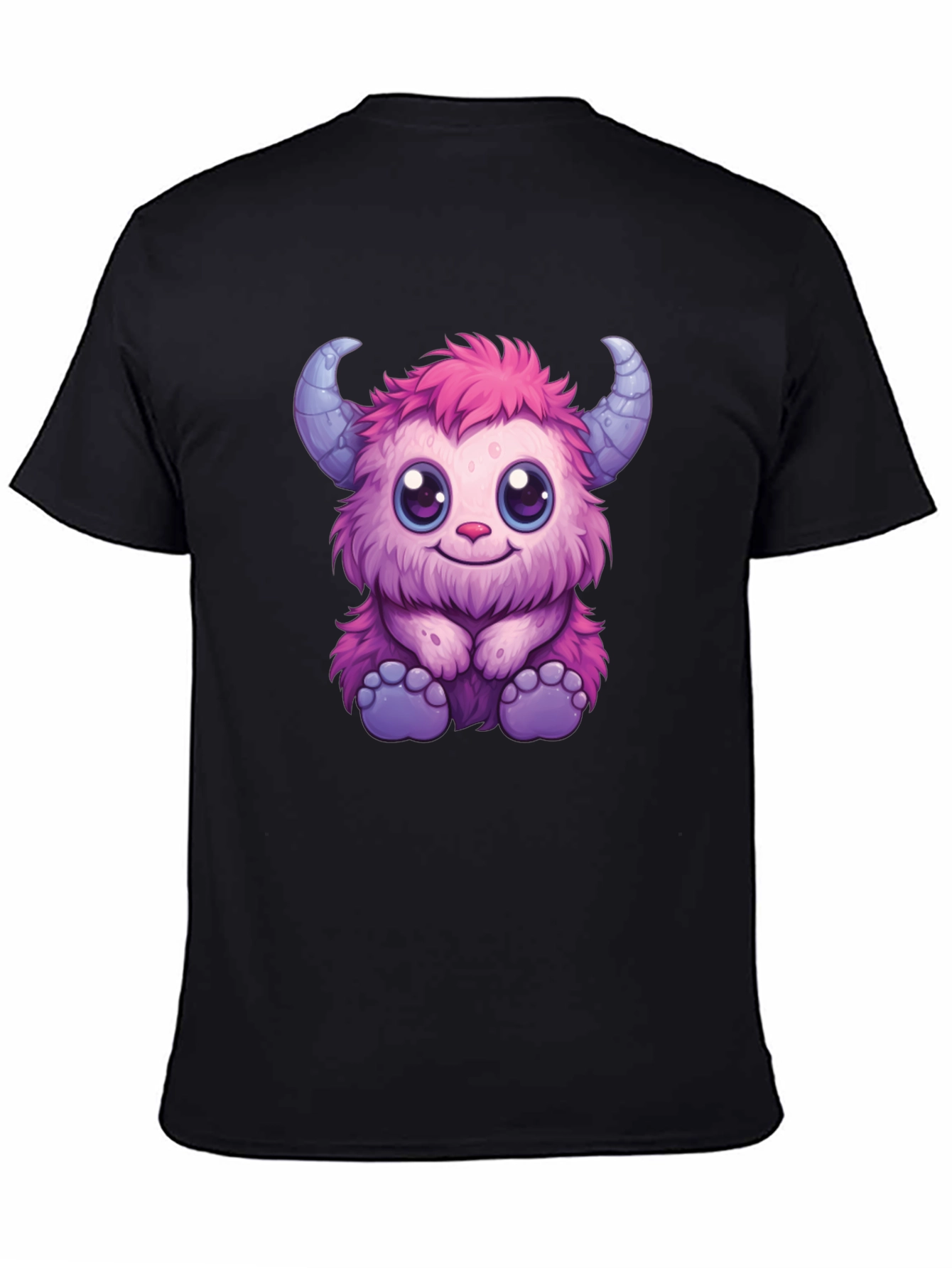 Cute Monster Graphic Tee - Black