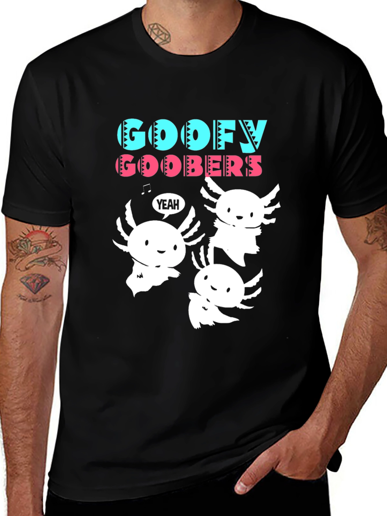 Goofy Goobers Axolotl Black T-Shirt