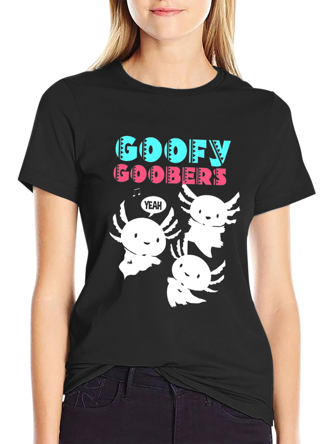 Goofy Goobers Axolotl Black T-Shirt