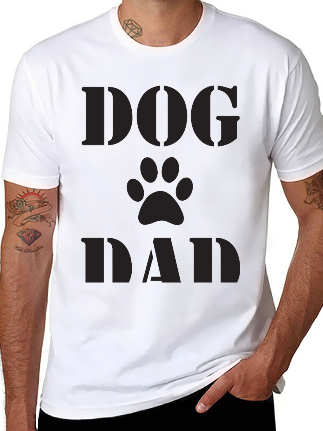Dog Dad T-Shirt - Paw Print Design