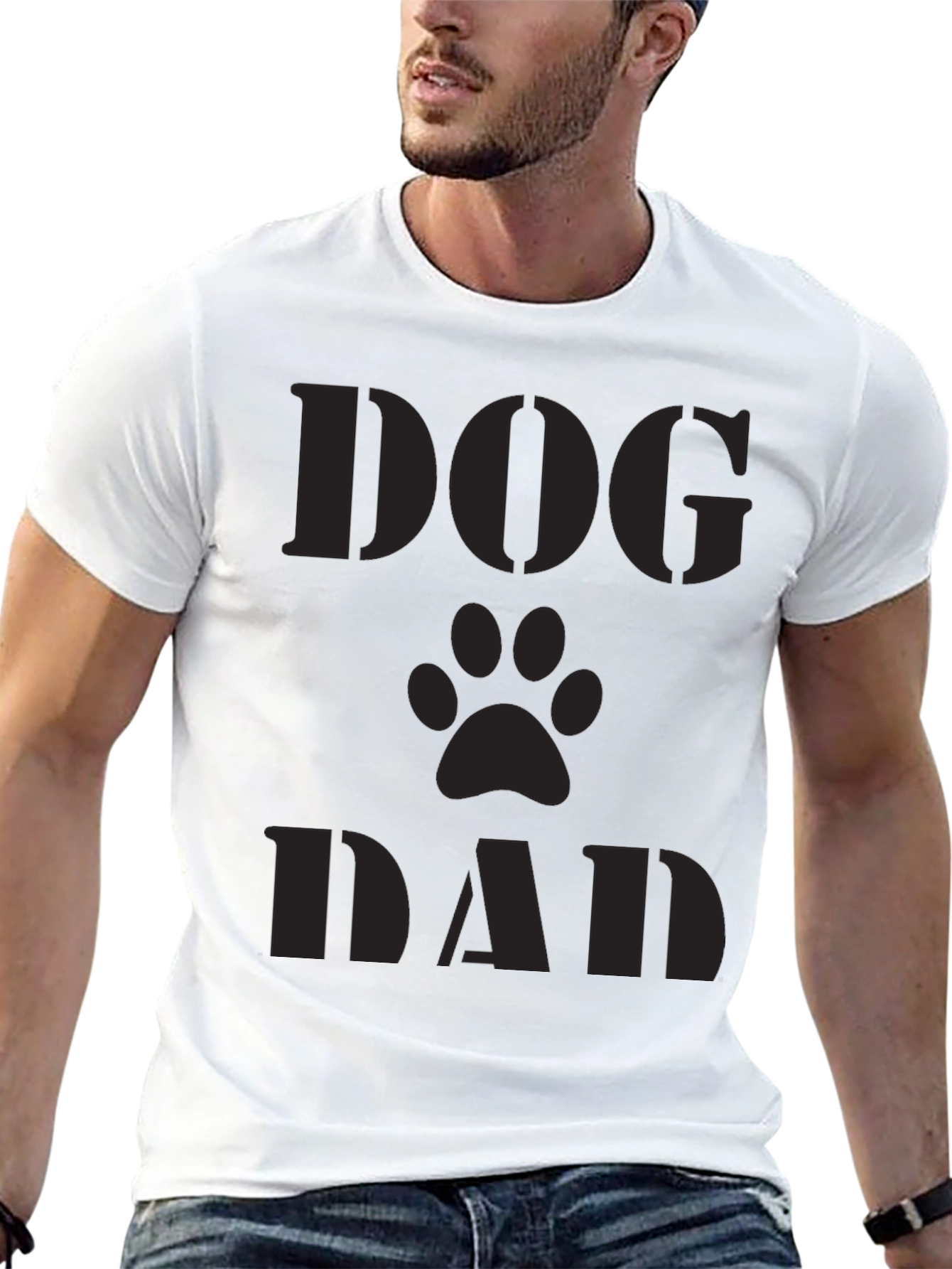 Dog Dad T-Shirt - Paw Print Design