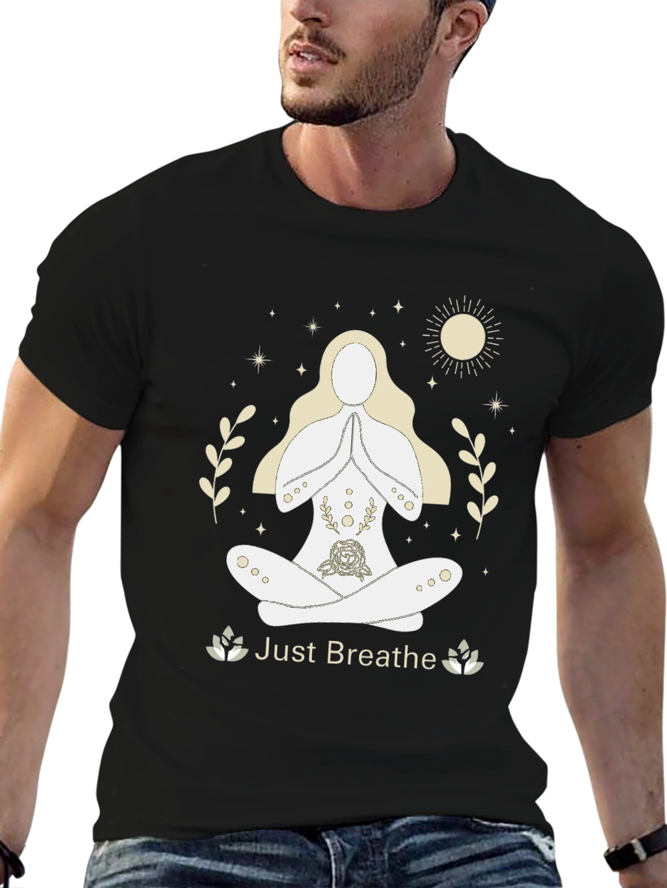 Just Breathe Yoga Graphic Tee - Relaxed Fit
