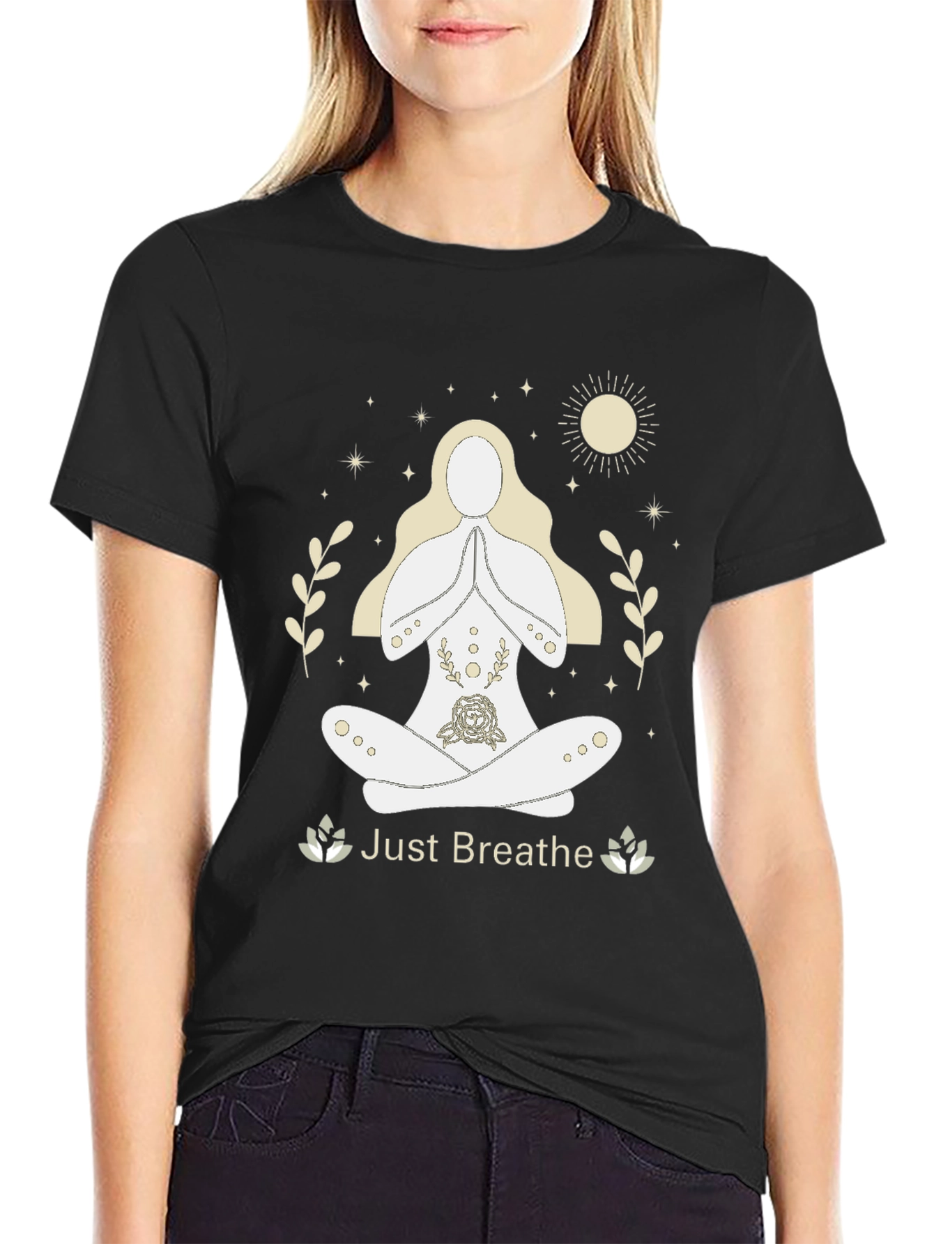 Just Breathe Yoga Graphic Tee - Relaxed Fit