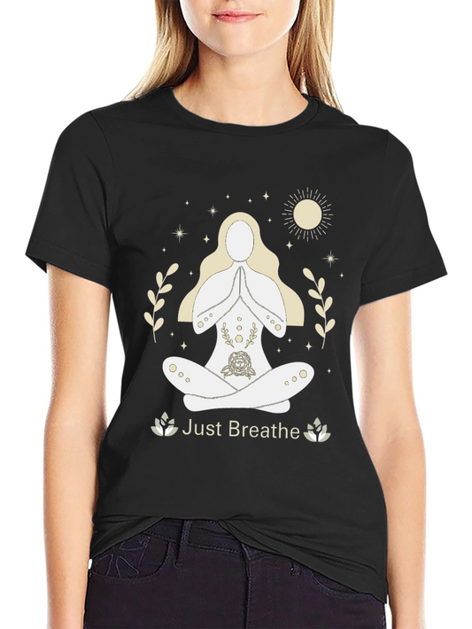 Just Breathe Yoga Graphic Tee - Relaxed Fit